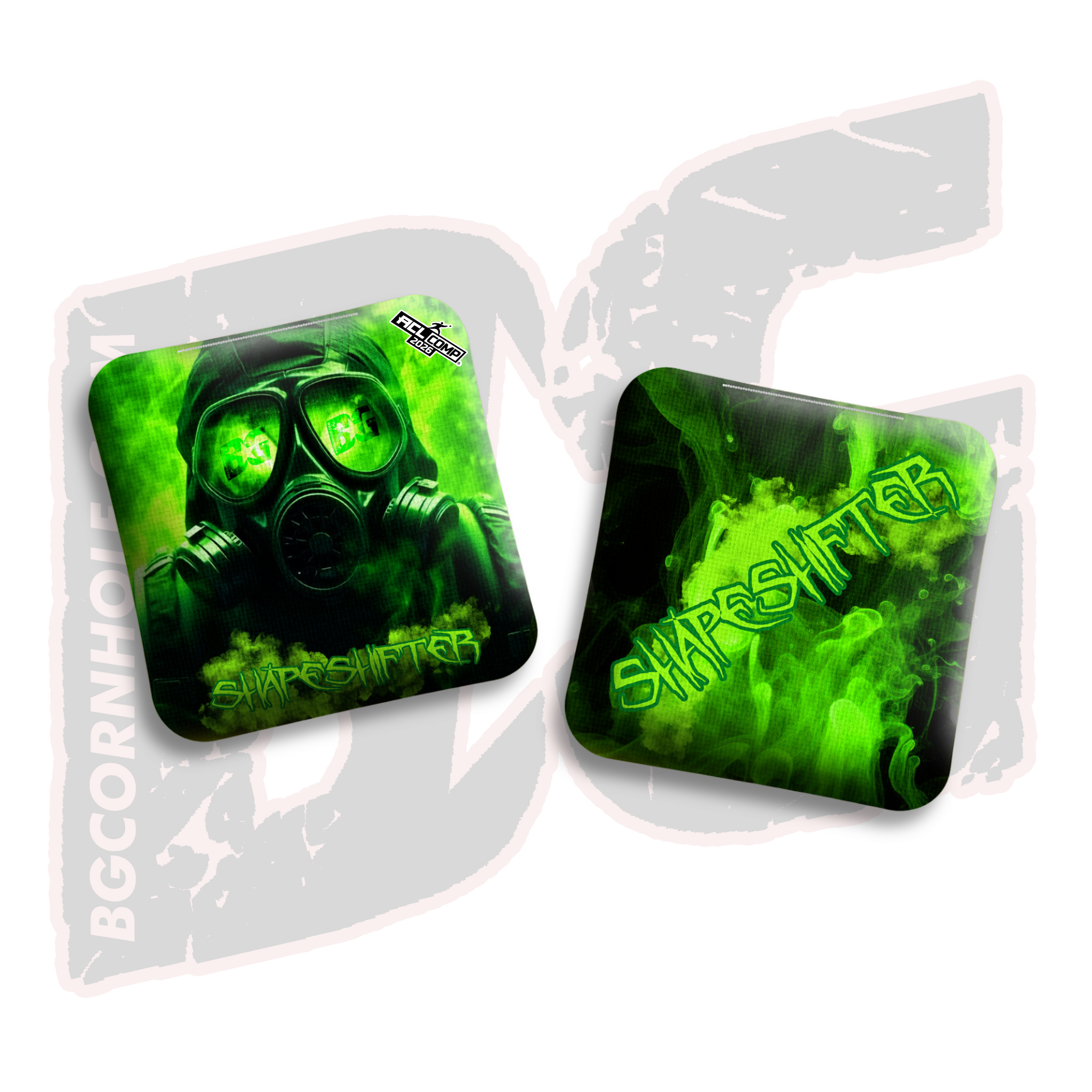 BG Cornhole 2026 COMP BG SHAPESHIFTER - "Gas Mask" - ACL Comp Stamped Cornhole Bags - SET OF 4 BAGS