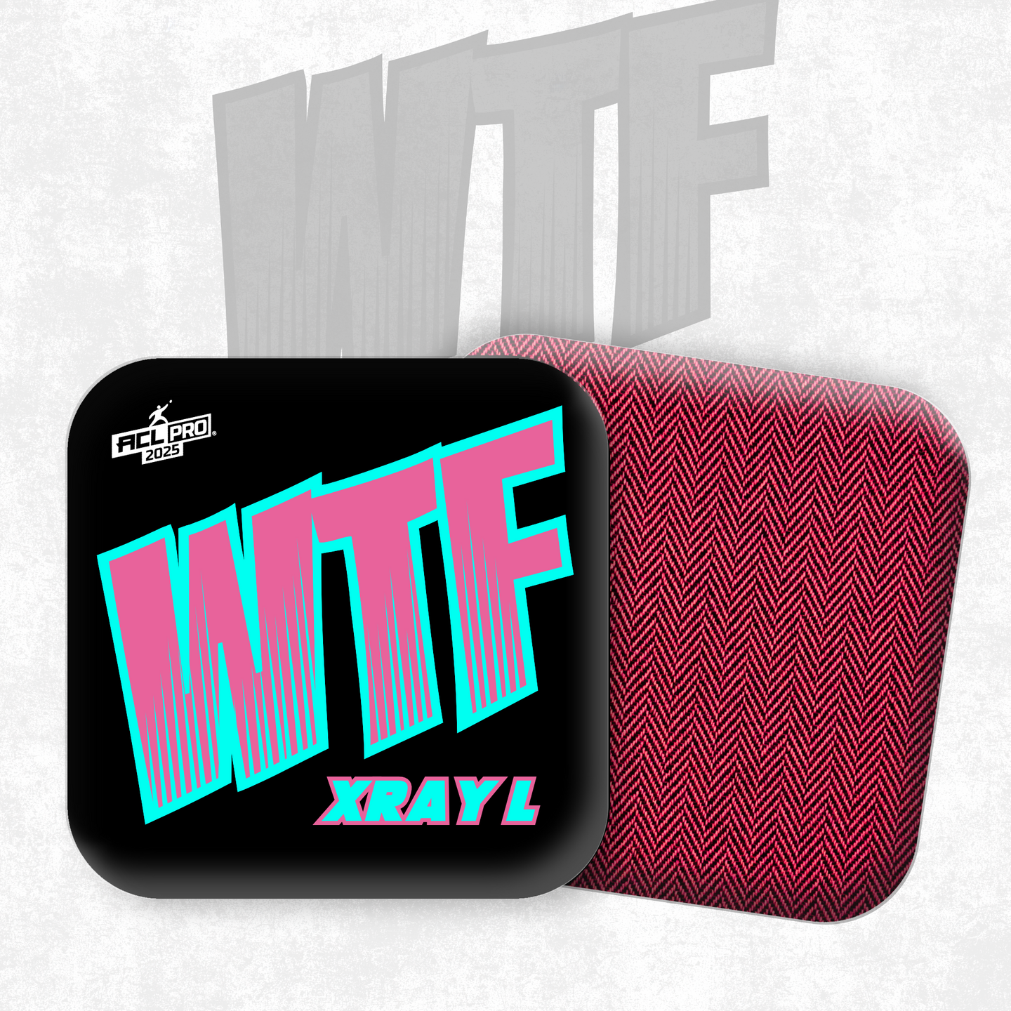 2026 WTF Cornhole X-RAY Pink/Black carpet - ACL Pro Stamped Cornhole Bags - Set of 4 bags