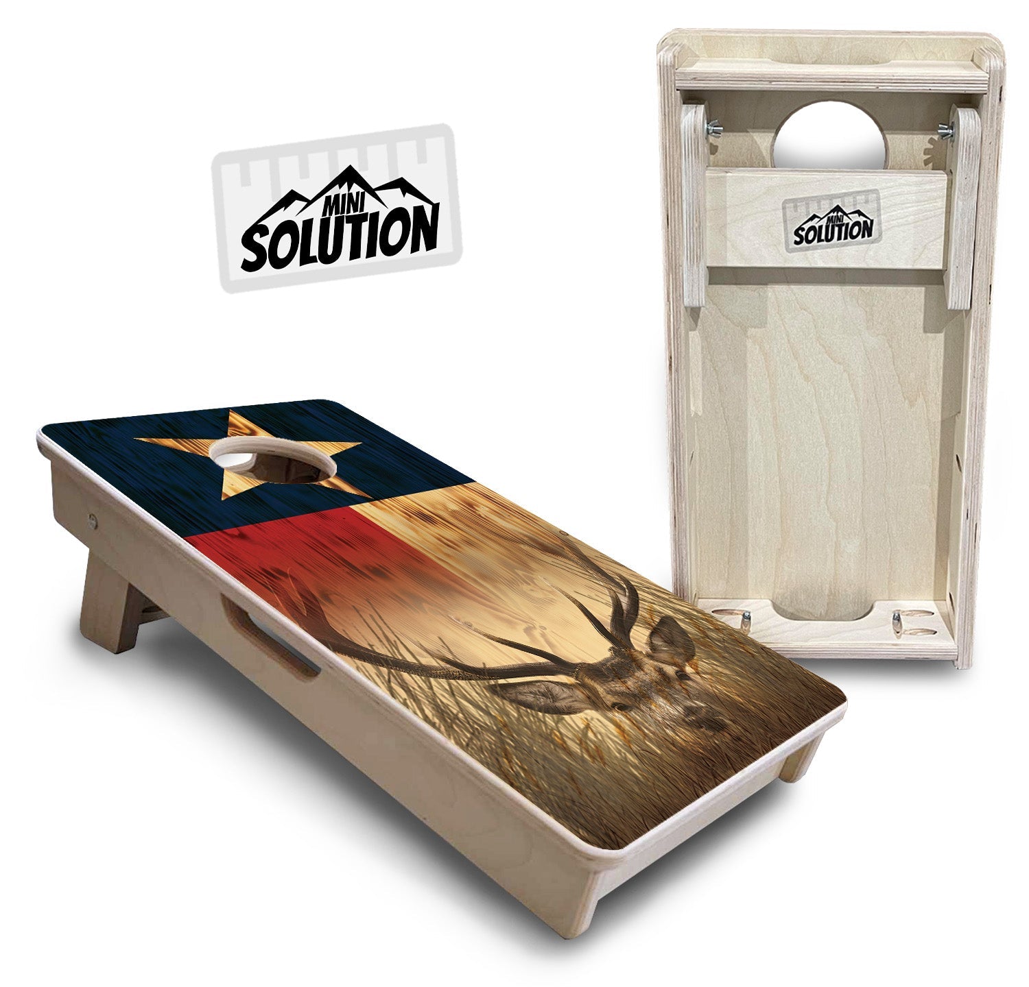 Mini Cornhole Boards - Texas Flag Deer & Fish