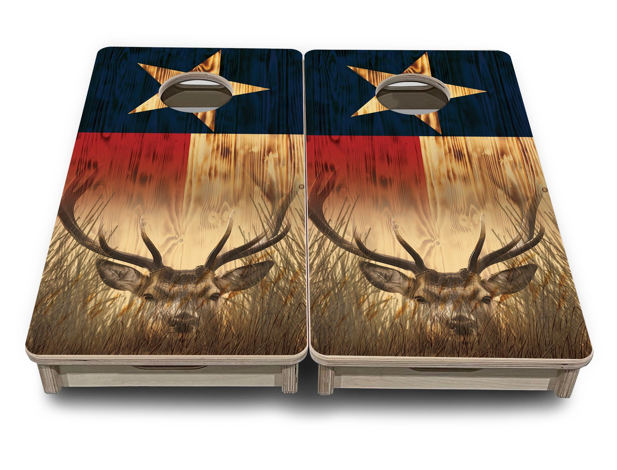 Mini Cornhole Boards - Texas Flag Deer & Fish