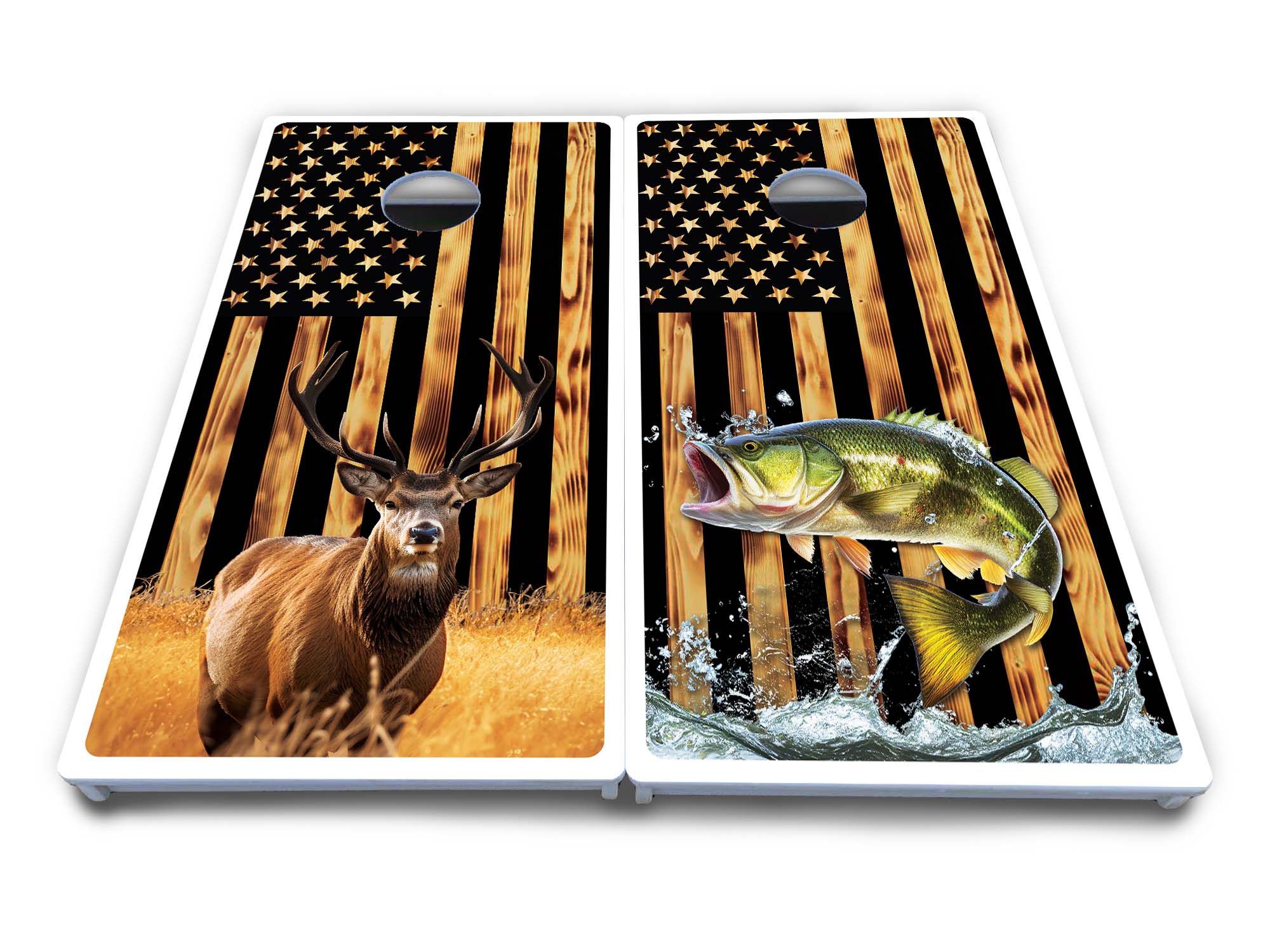 Colorful Deer & Fish Cornhole Boards - All Weather Series