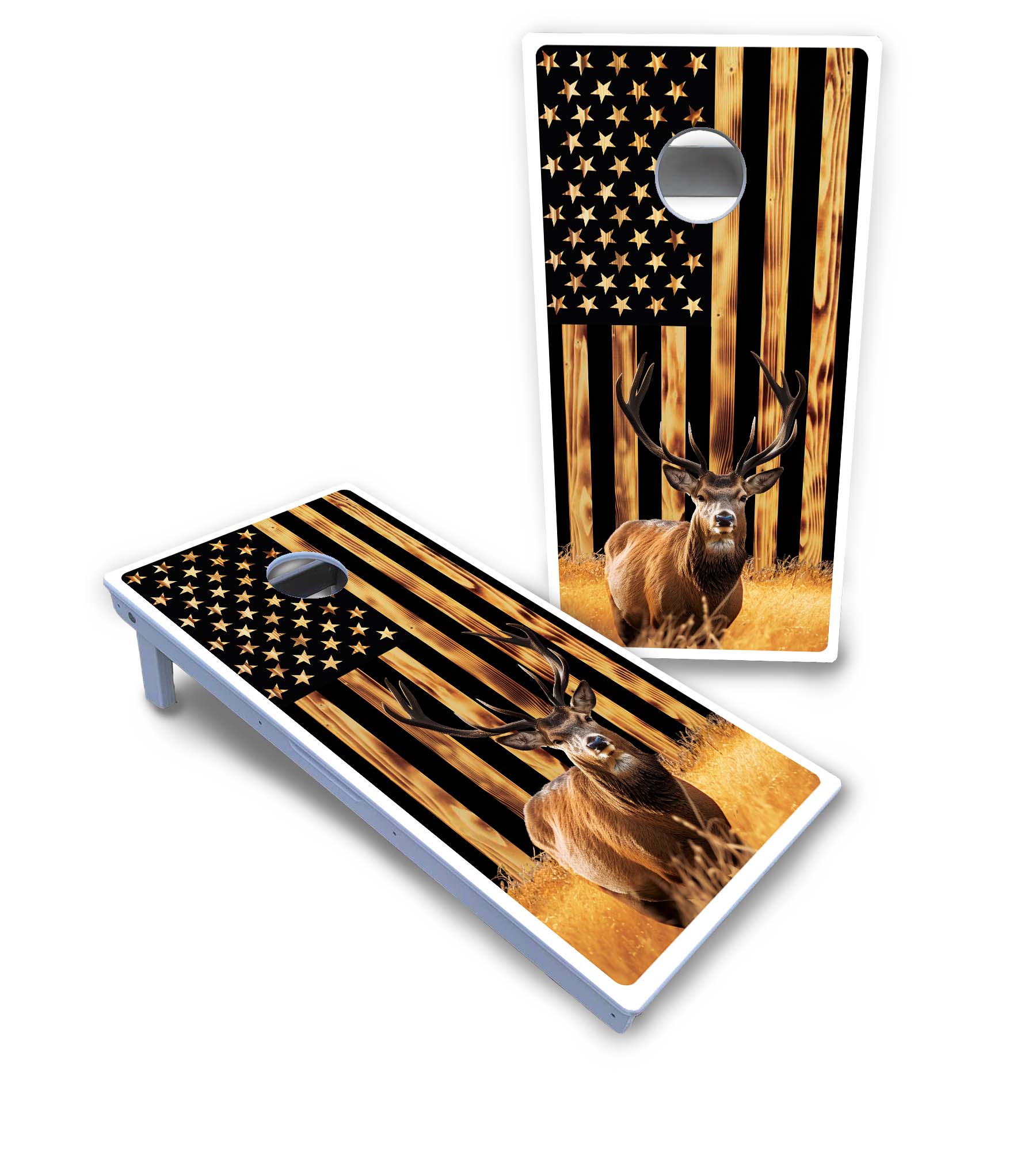 Colorful Deer & Fish Cornhole Boards - All Weather Series