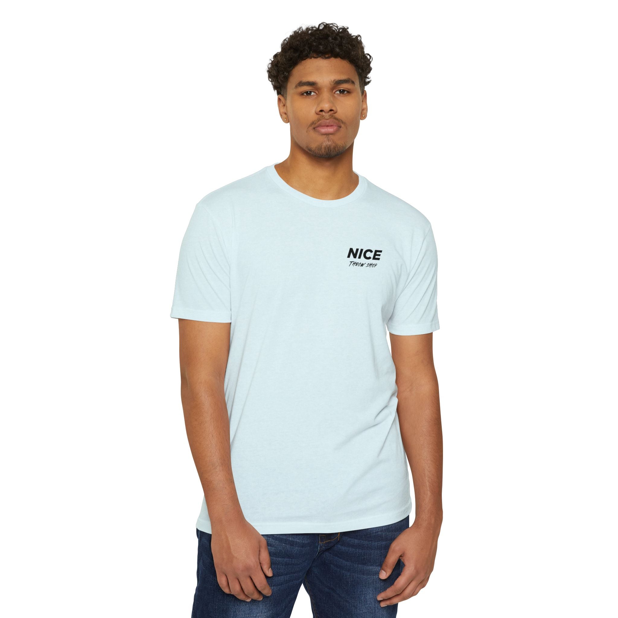 NICE Throw Shop Unisex Tee Black Logo – Multiple Colors