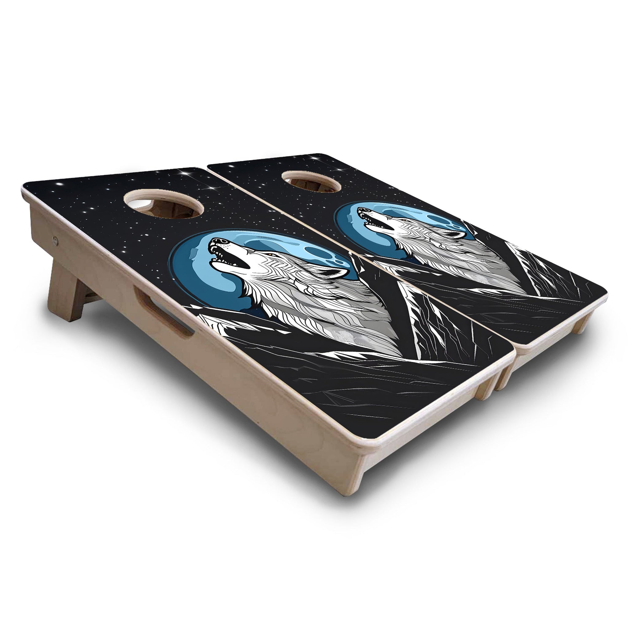 Mini Cornhole Boards - Wolf Howling