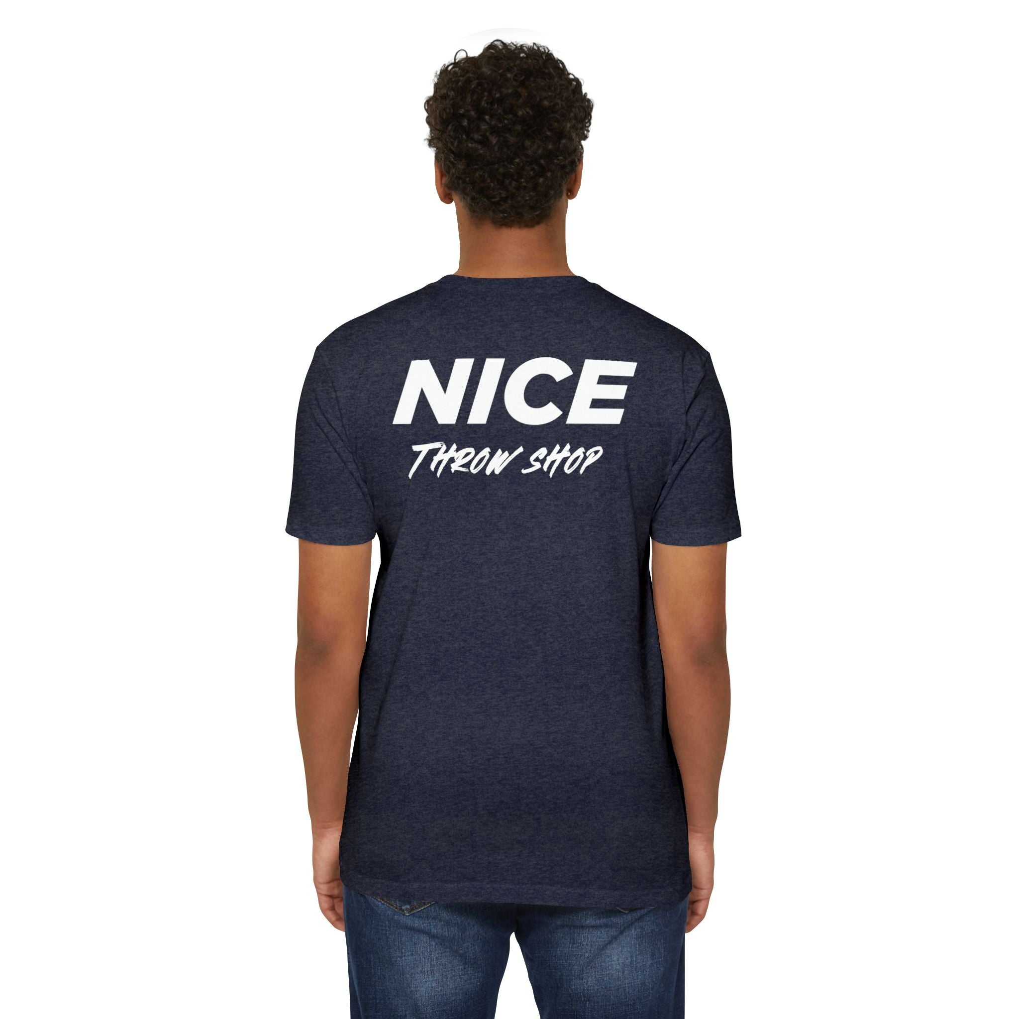 NICE Throw Shop Unisex Tee White Logo – Multiple Colors