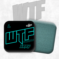 2026 WTF Cornhole X-RAY Aqua/Black carpet - ACL Pro Stamped Cornhole Bags - Set of 4 bags