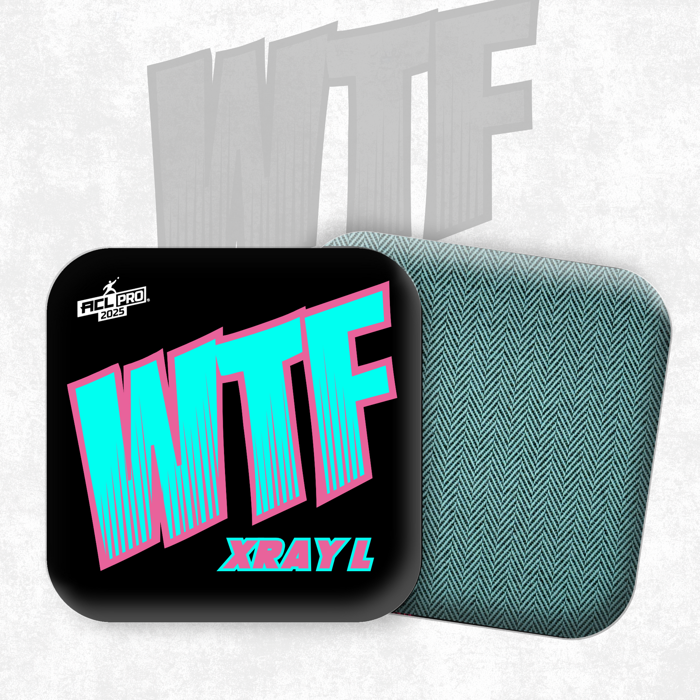 2026 WTF Cornhole X-RAY Aqua/Black carpet - ACL Pro Stamped Cornhole Bags - Set of 4 bags