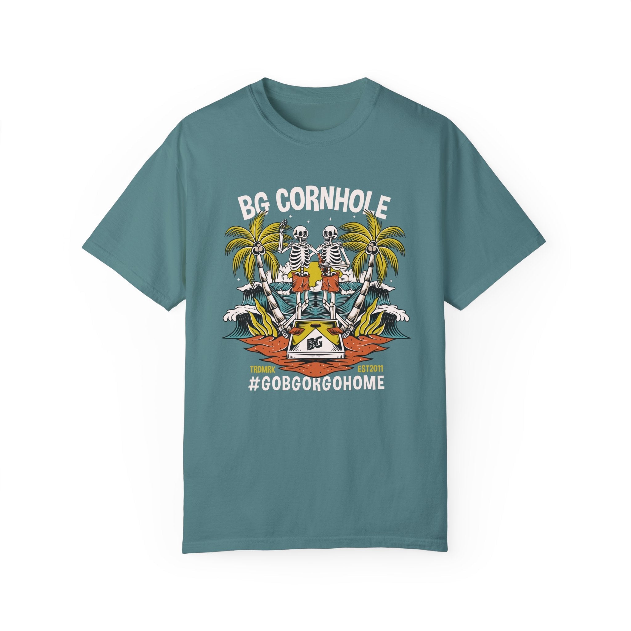 BG Cornhole Beach Skeleton Unisex Comfort Colors Tee - Multiple Colors