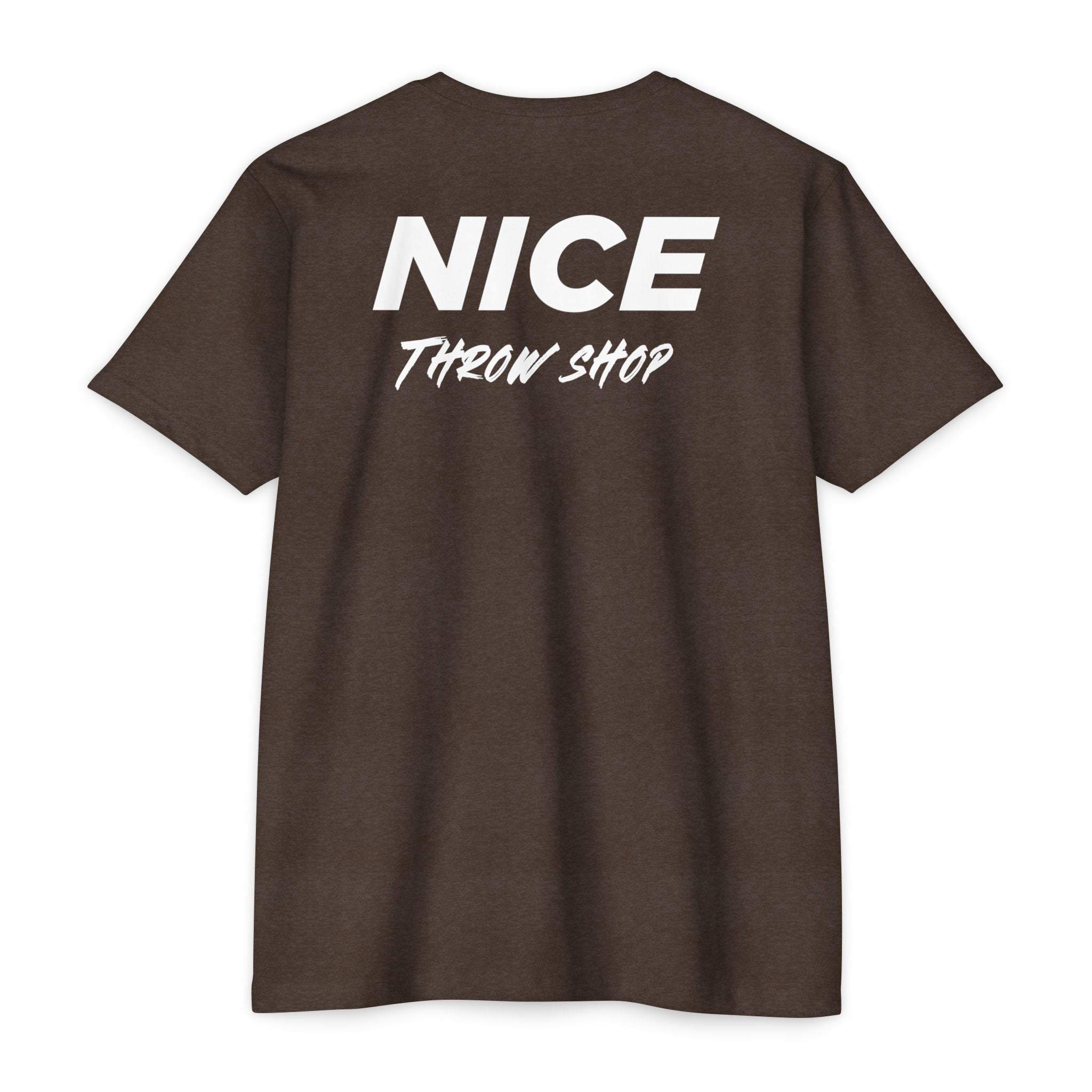 NICE Throw Shop Unisex Tee White Logo – Multiple Colors