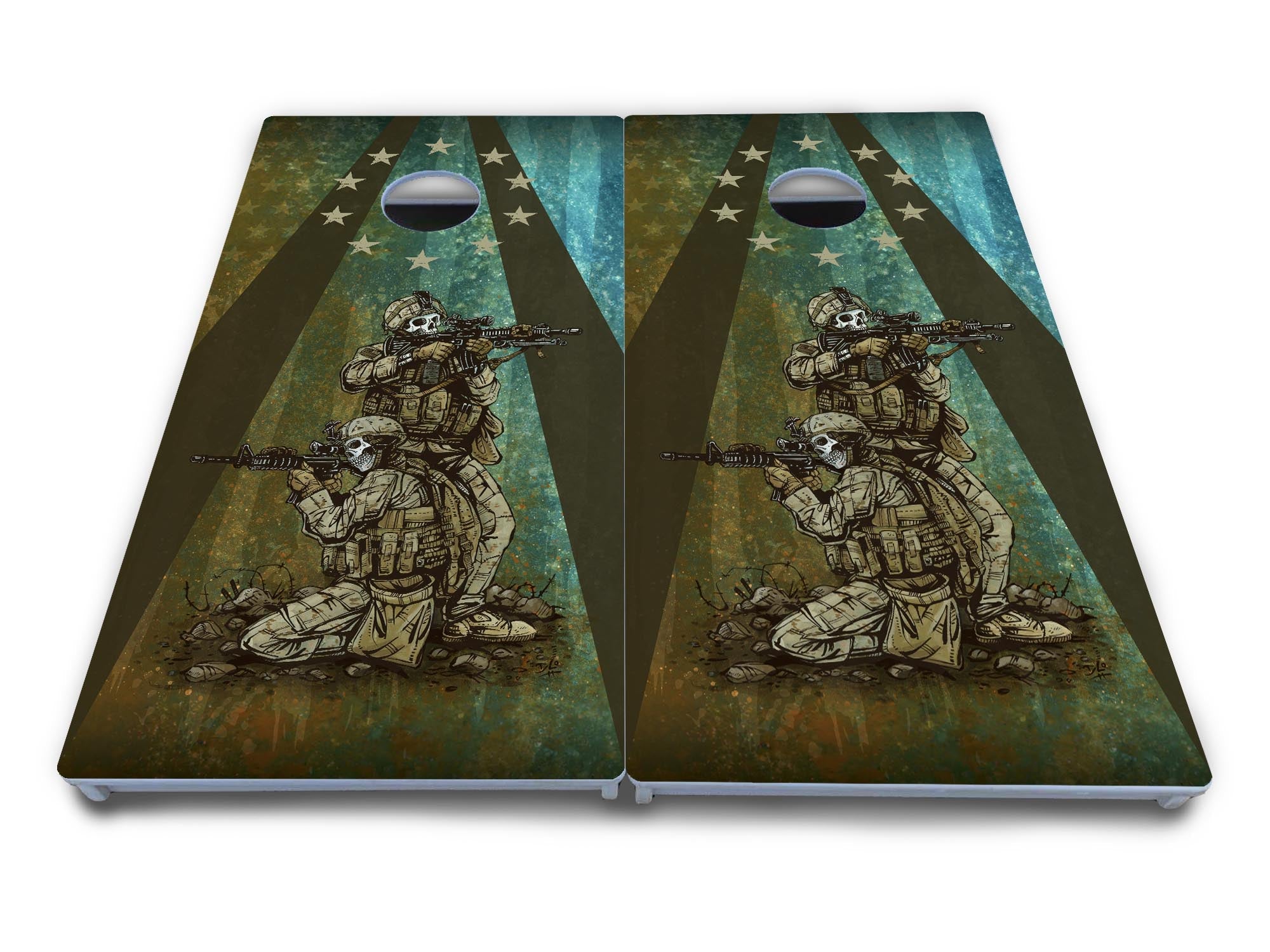 Artist Series Cornhole Boards - All Weather Series - Split Design