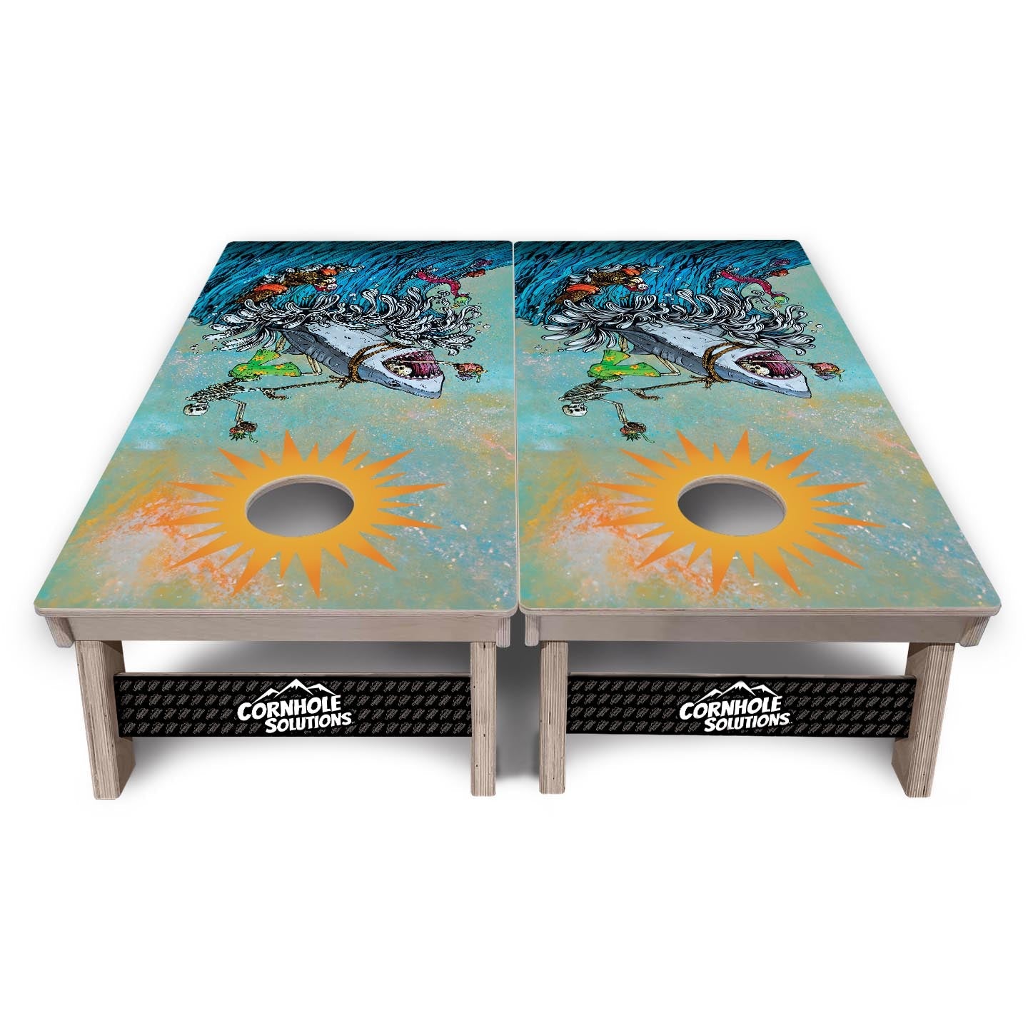Artist Series Cornhole Boards - Professional Tournament Series - Great White Wave