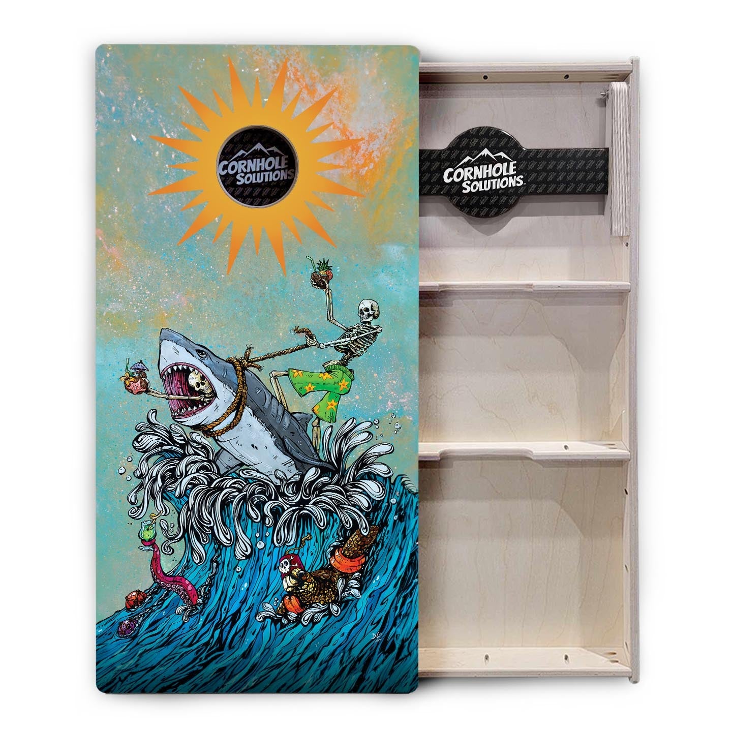 Artist Series Cornhole Boards - Professional Tournament Series - Great White Wave