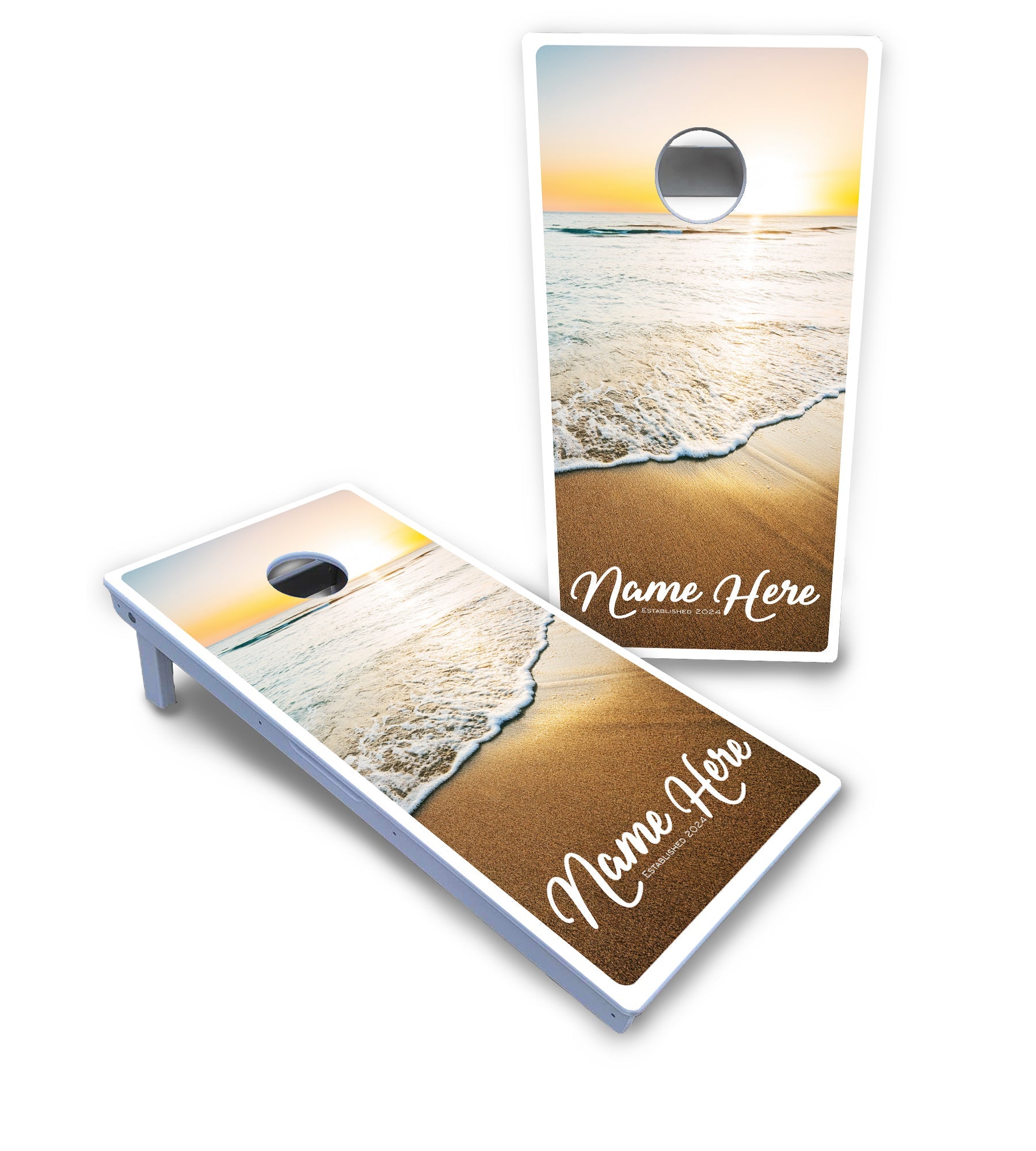Beach Sunset Cornhole Boards - All Weather Series