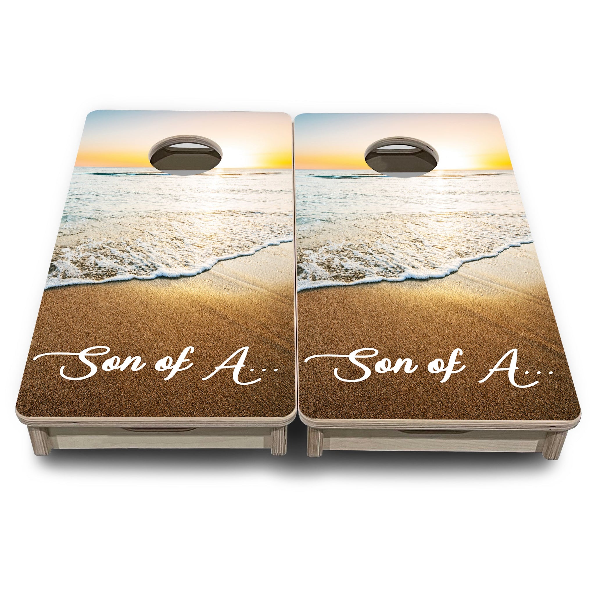 Mini Cornhole Boards - Beach Sunset