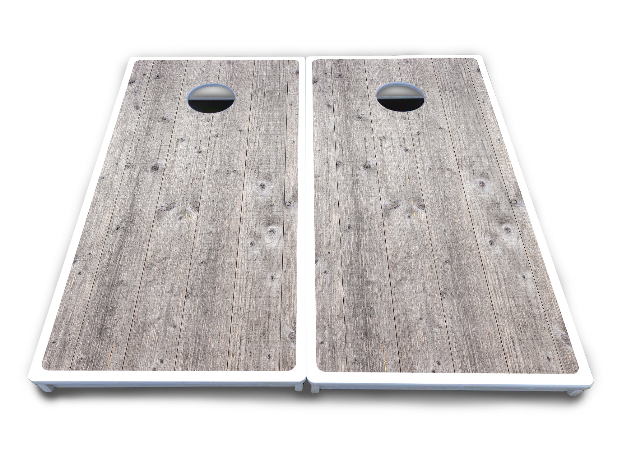 Driftwood Grey Stained Cornhole Boards - All Weather Series