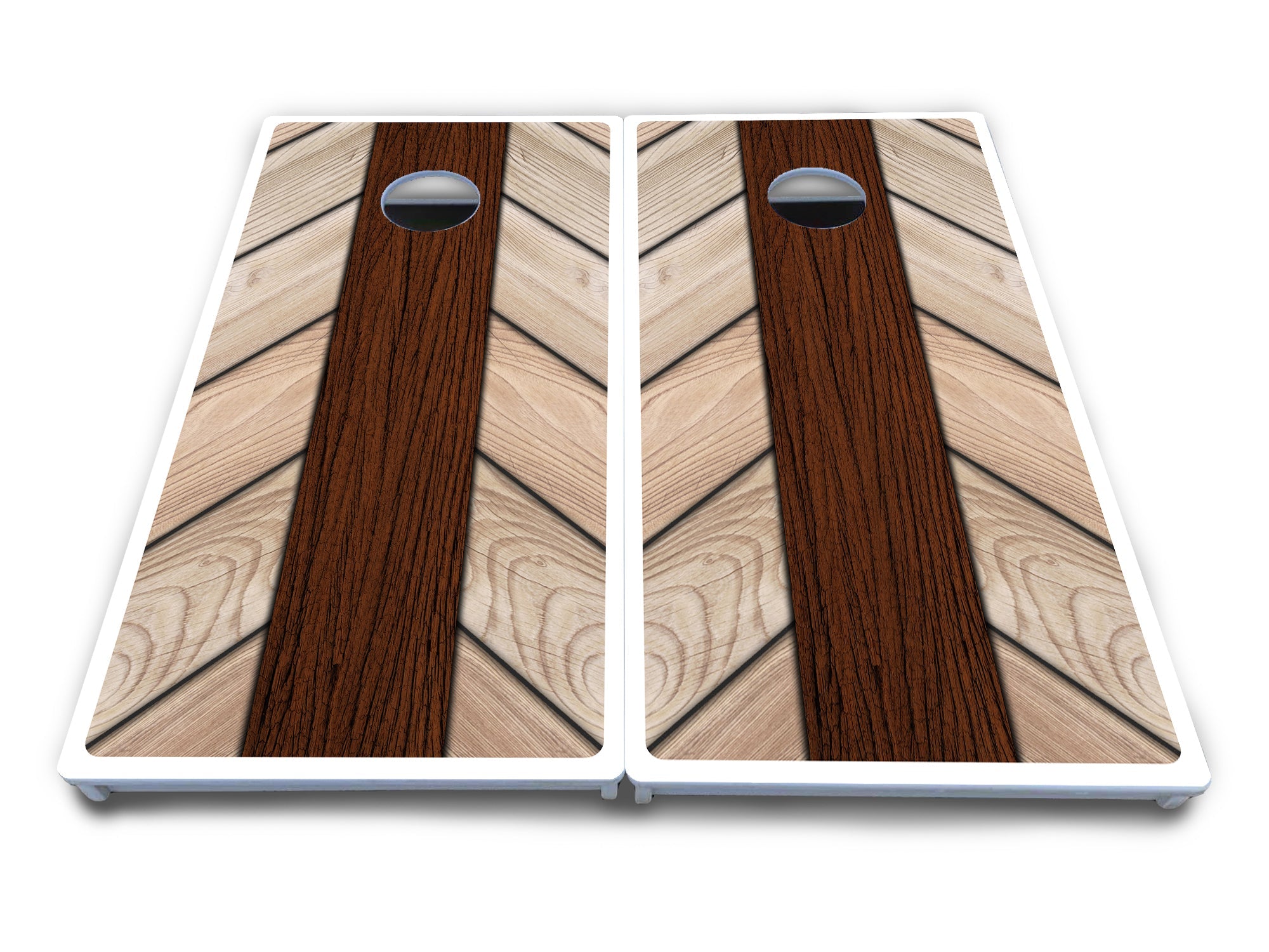 Cream Planks Cornhole Boards - All Weather Series