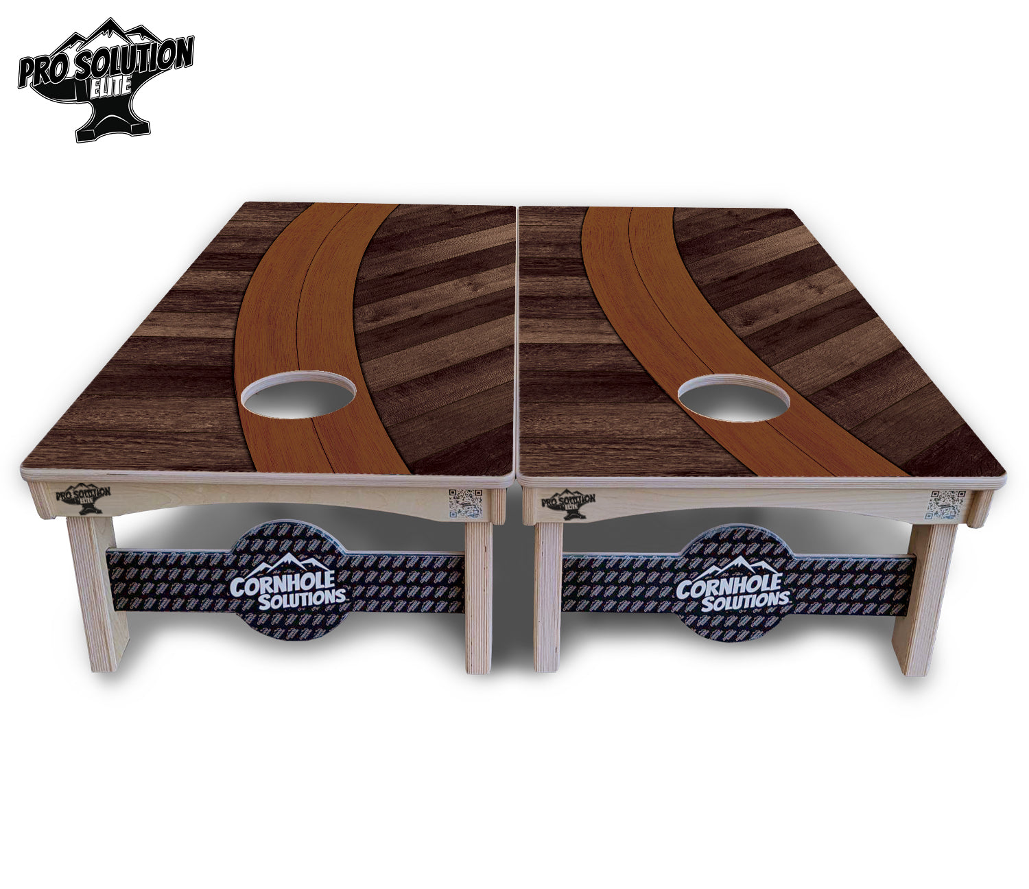 Curved Herringbone Cornhole Boards - Pro Solution Elite Series