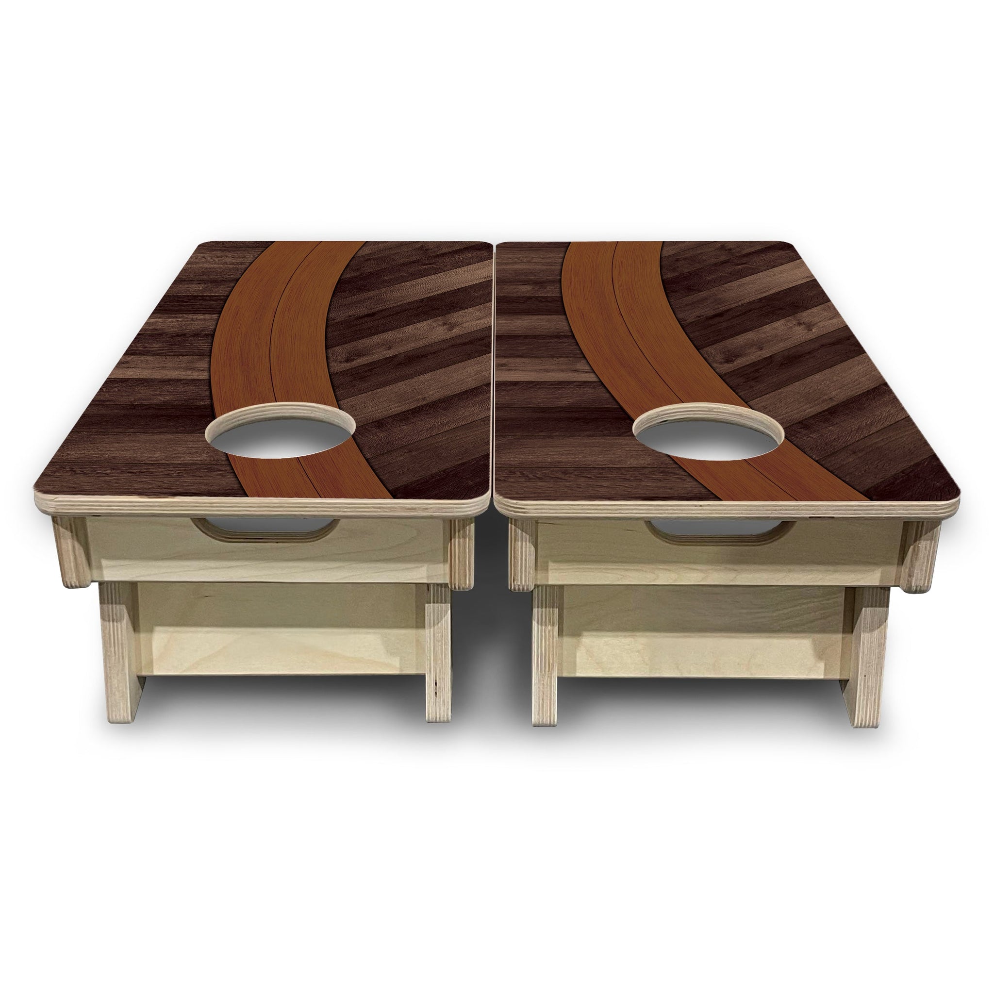 Mini Cornhole Boards - Curved Herringbone