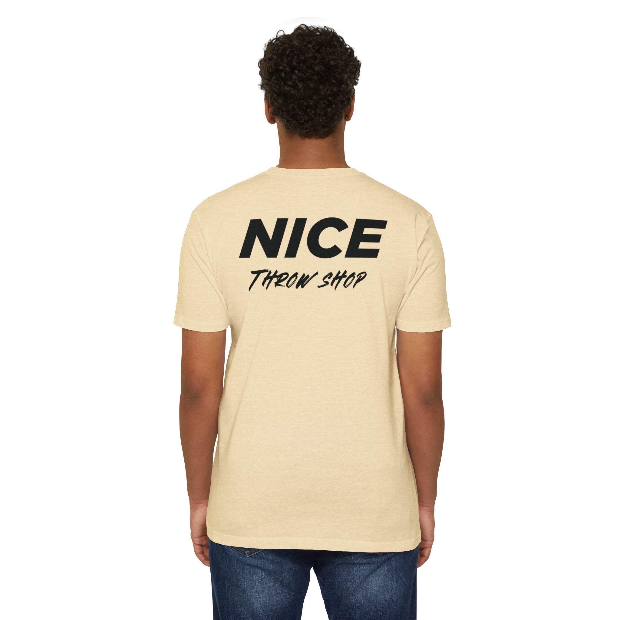 NICE Throw Shop Unisex Tee Black Logo – Multiple Colors