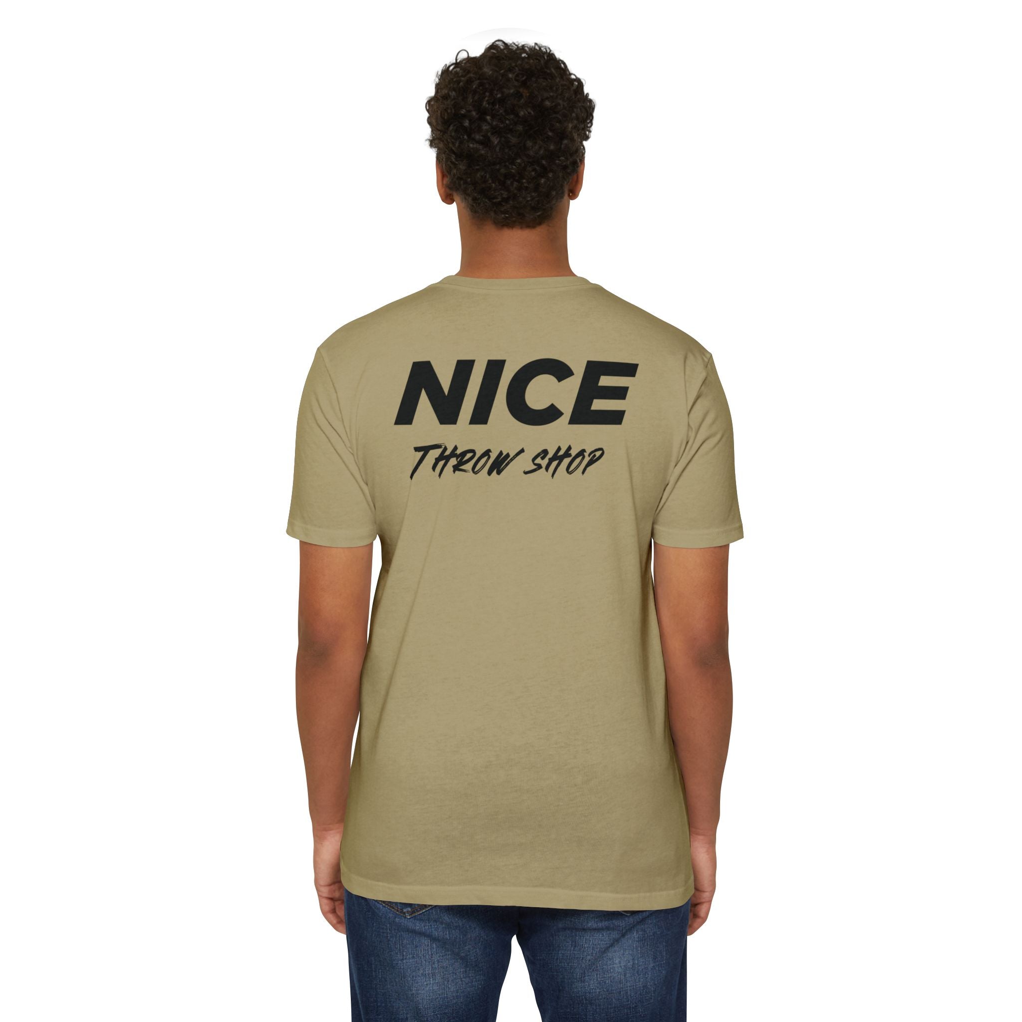 NICE Throw Shop Unisex Tee Black Logo – Multiple Colors