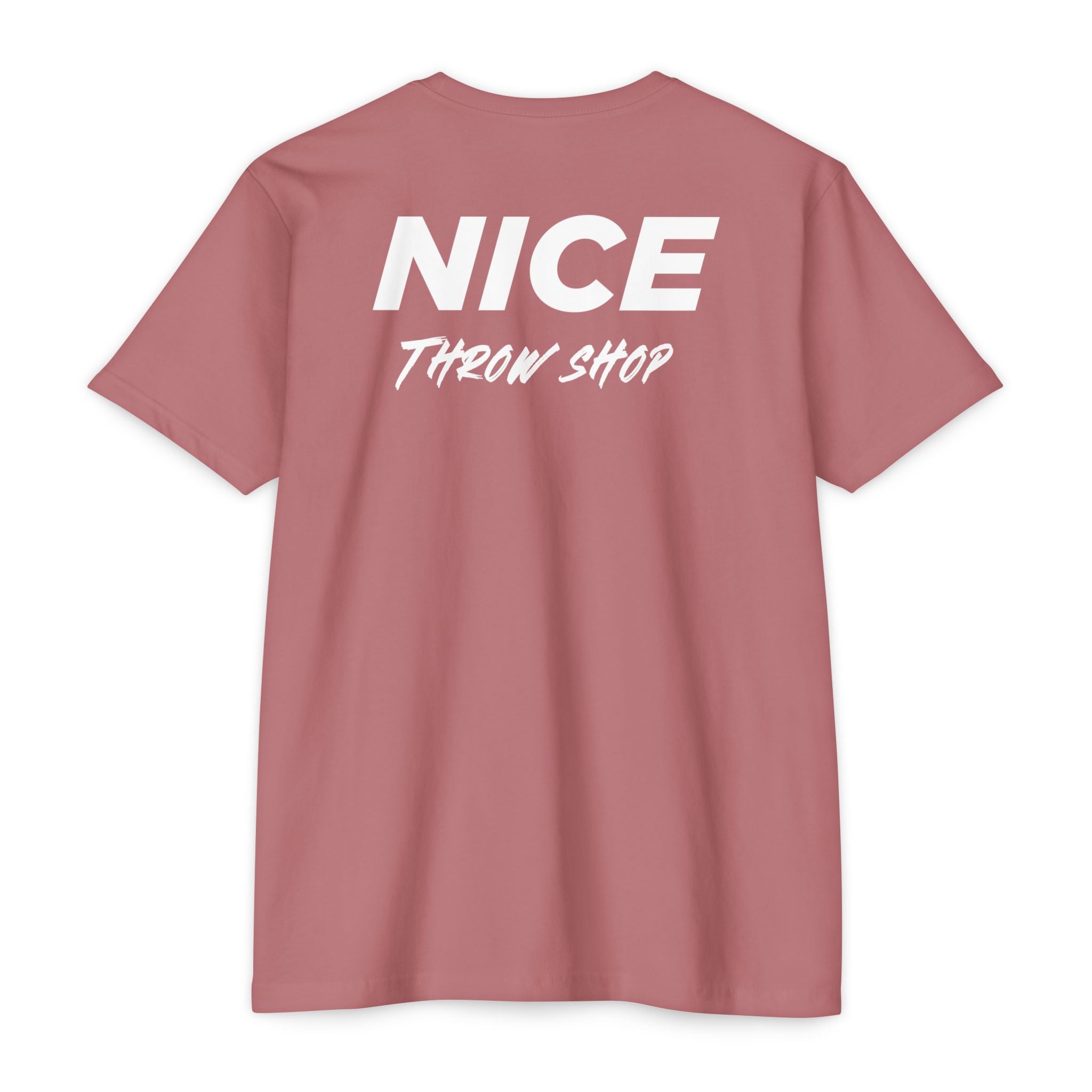NICE Throw Shop Unisex Tee White Logo – Multiple Colors