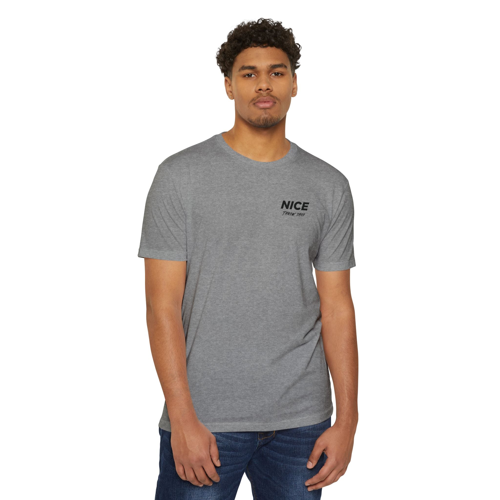 NICE Throw Shop Unisex Tee Black Logo – Multiple Colors