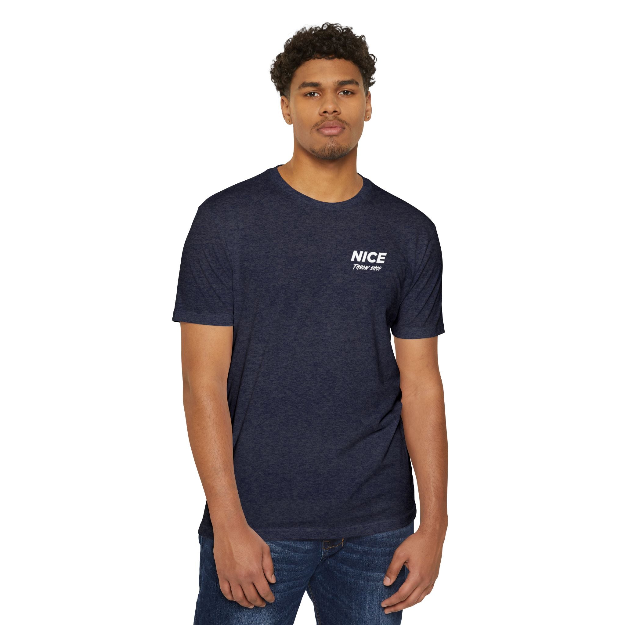 NICE Throw Shop Unisex Tee White Logo – Multiple Colors
