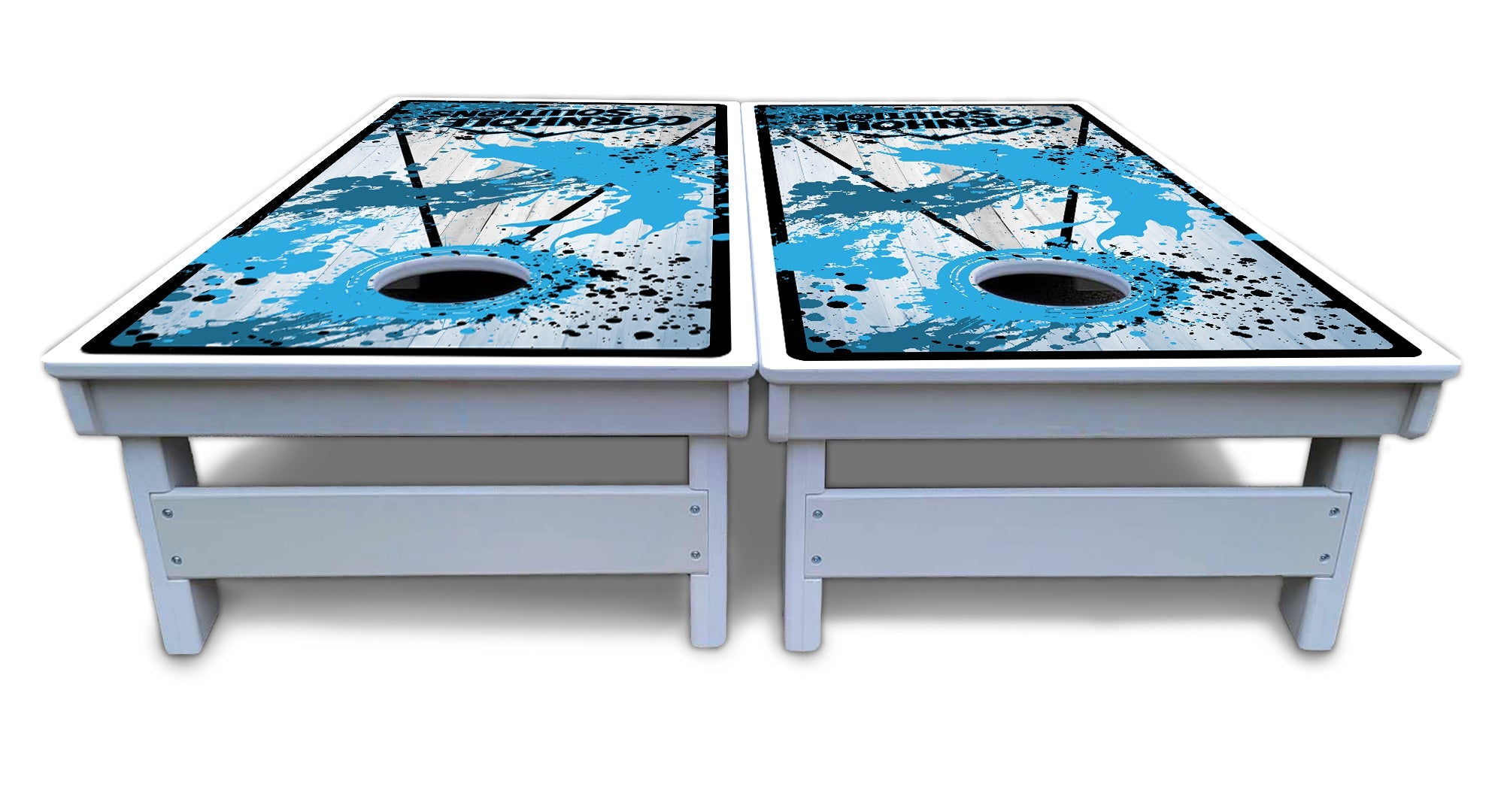 Paint Splatter CS Logo Cornhole Boards - All Weather Series