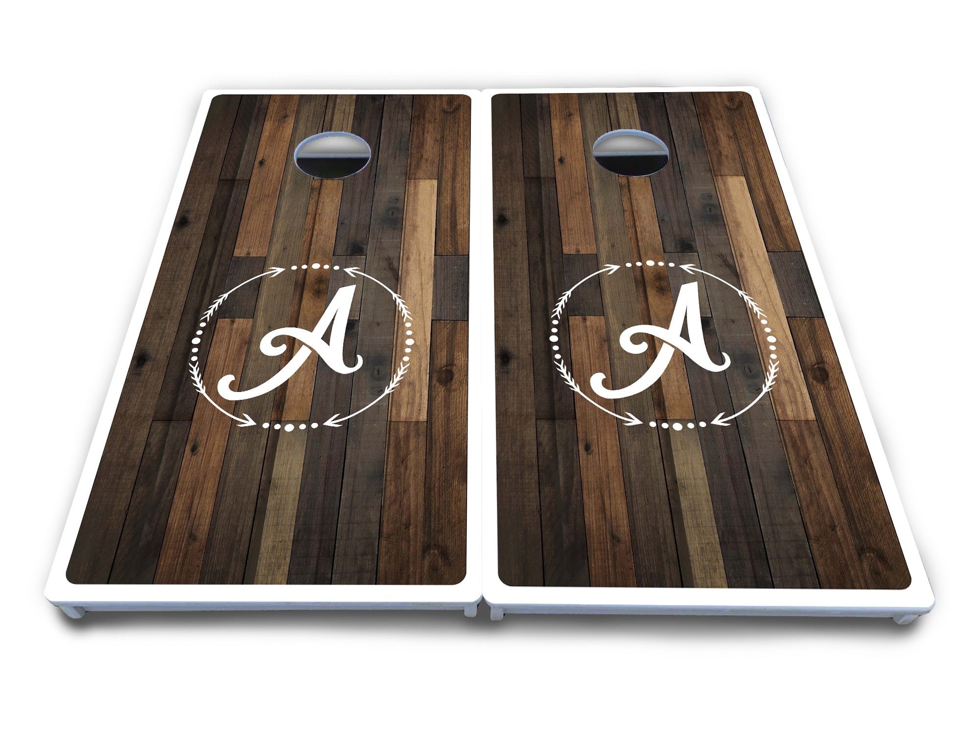 Wood Wreath Letter Cornhole Boards - All Weather Series