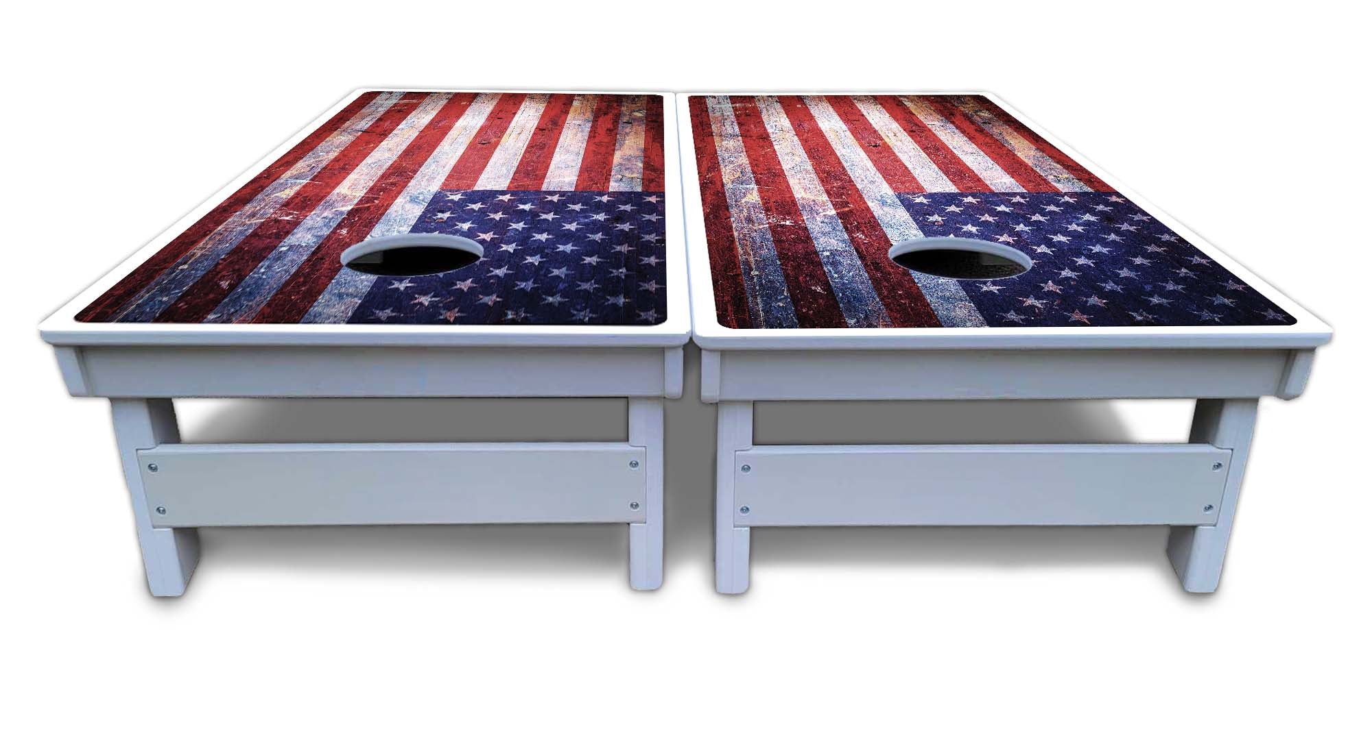 Weathered Flag Cornhole Boards - All Weather Series