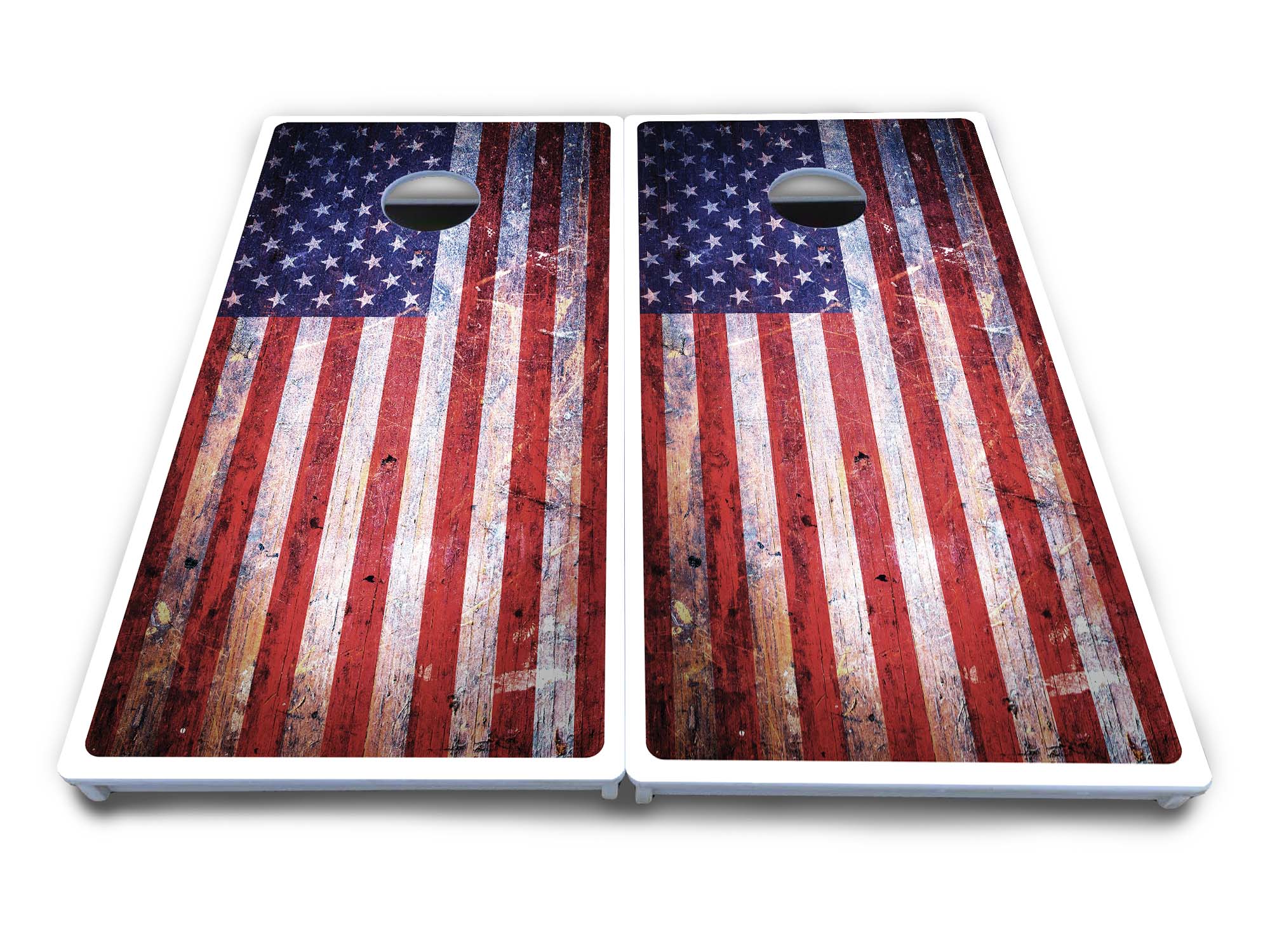 Weathered Flag Cornhole Boards - All Weather Series