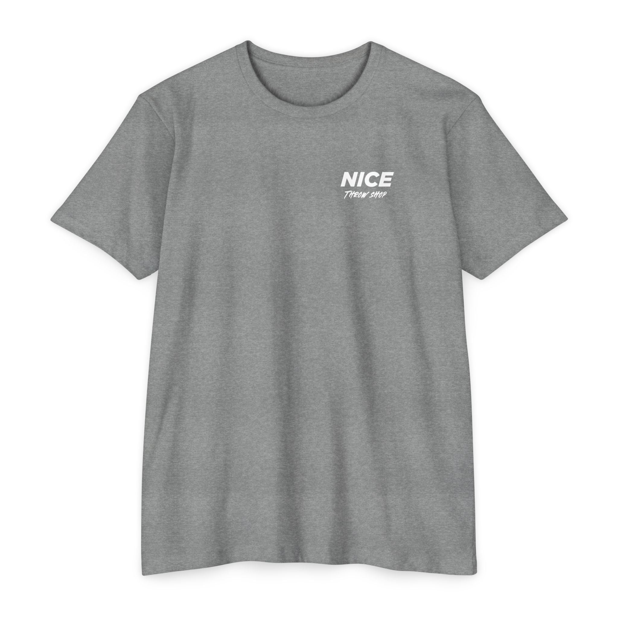 NICE Throw Shop Unisex Tee White Logo – Multiple Colors