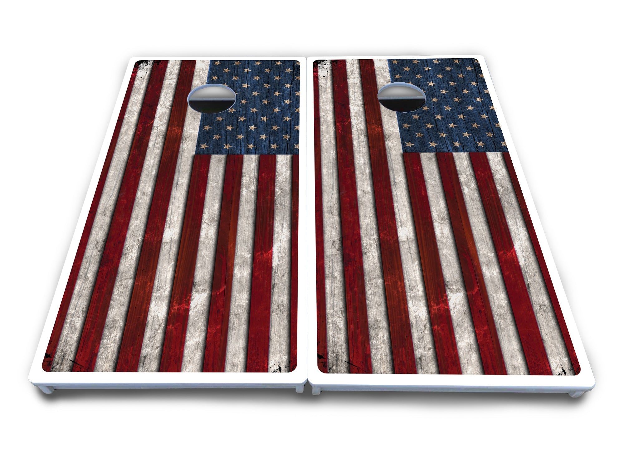 Rustic USA Flag Cornhole Boards - All Weather Series