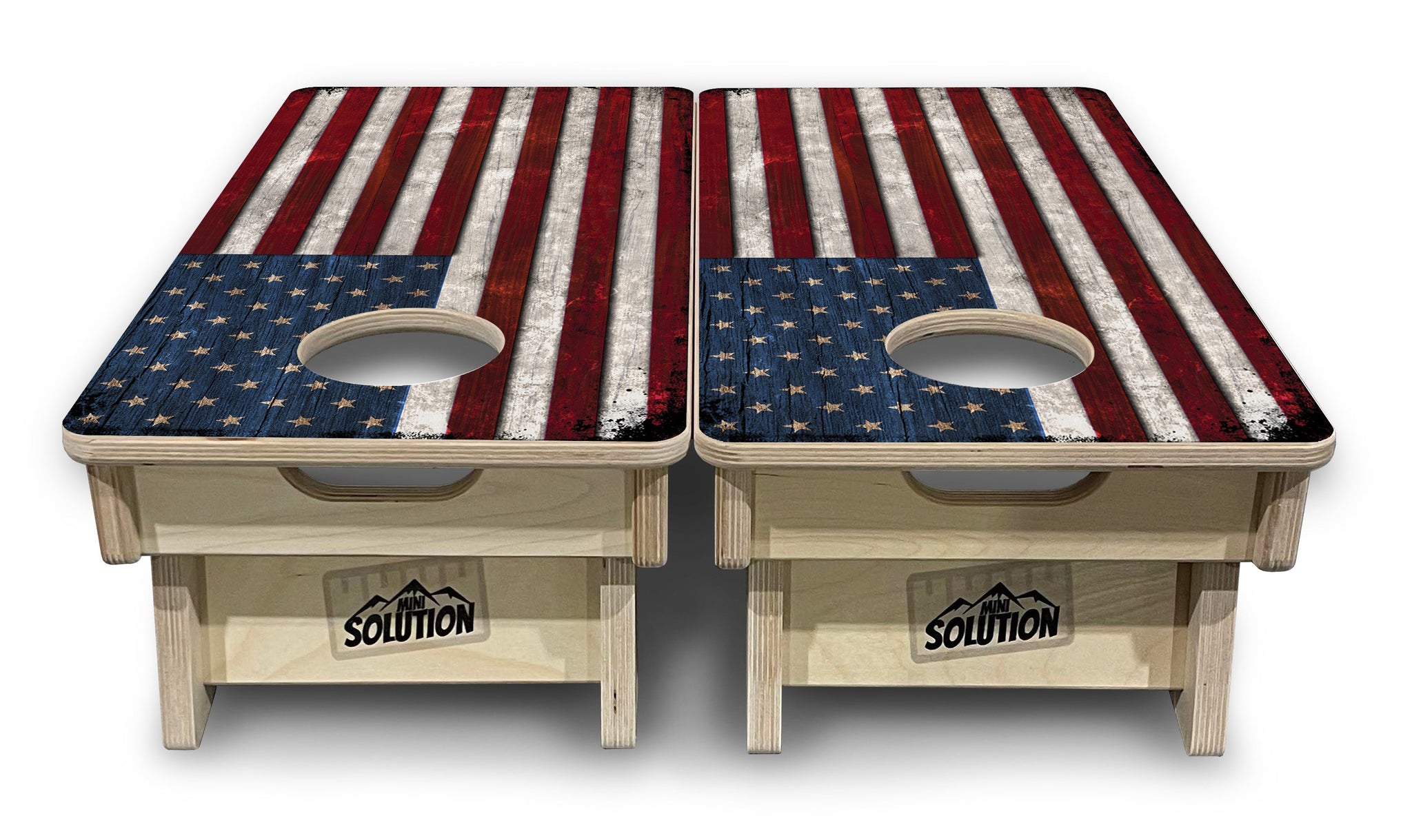 Mini Cornhole Boards - Rustic USA Flag