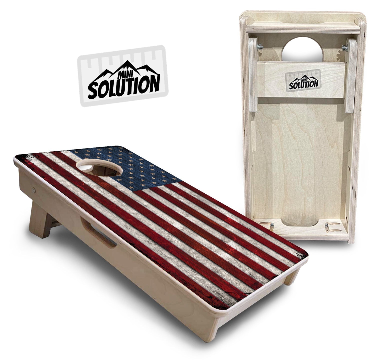 Mini Cornhole Boards - Rustic USA Flag