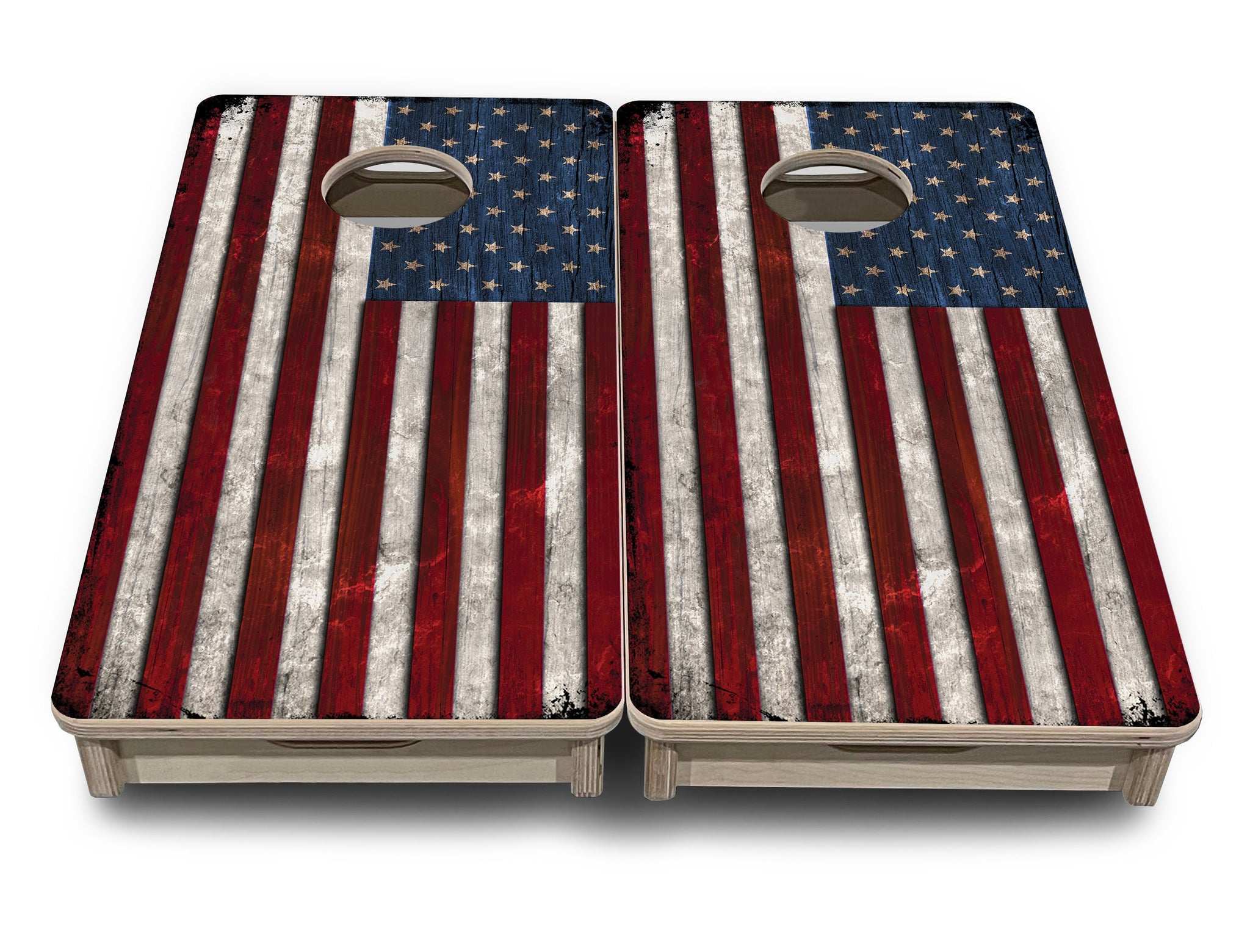 Mini Cornhole Boards - Rustic USA Flag