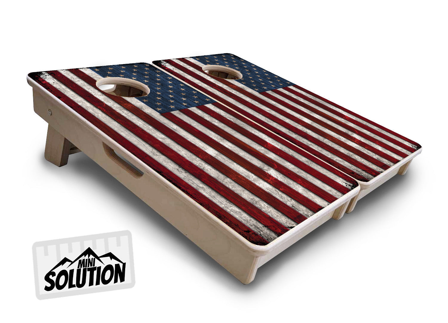 Mini Cornhole Boards - Rustic USA Flag