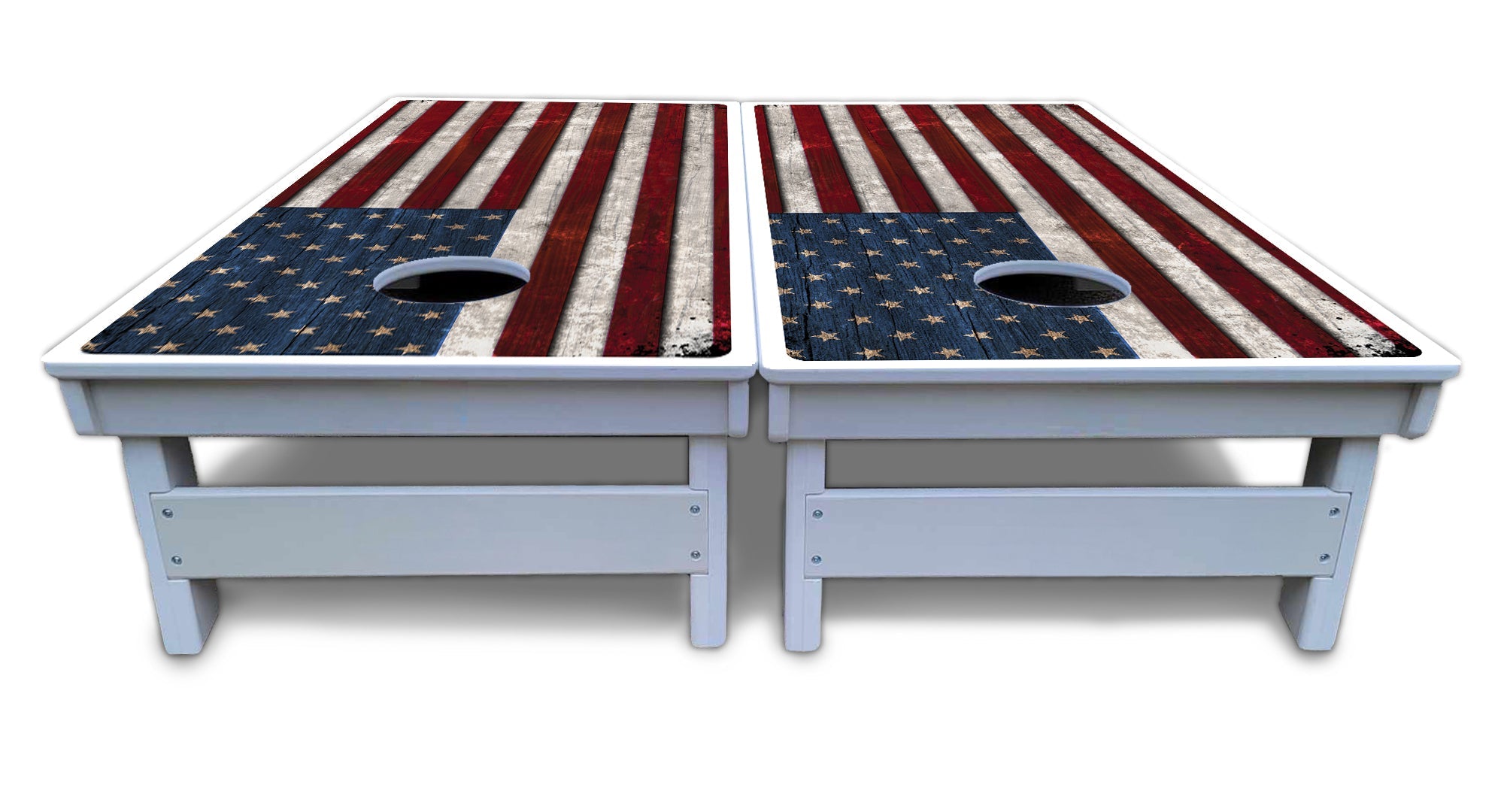 Rustic USA Flag Cornhole Boards - All Weather Series