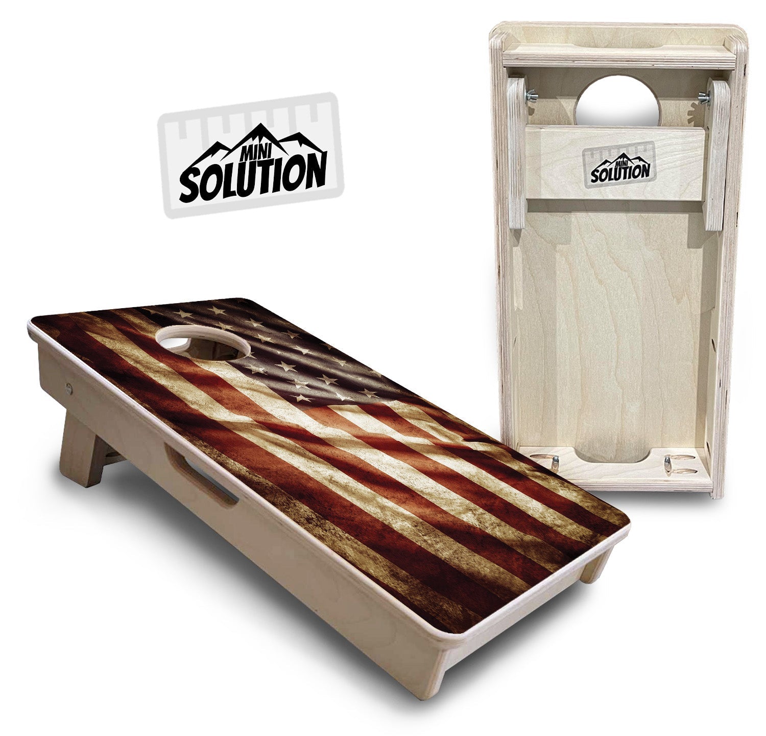 Mini Cornhole Boards - Rustic Wavy Flag