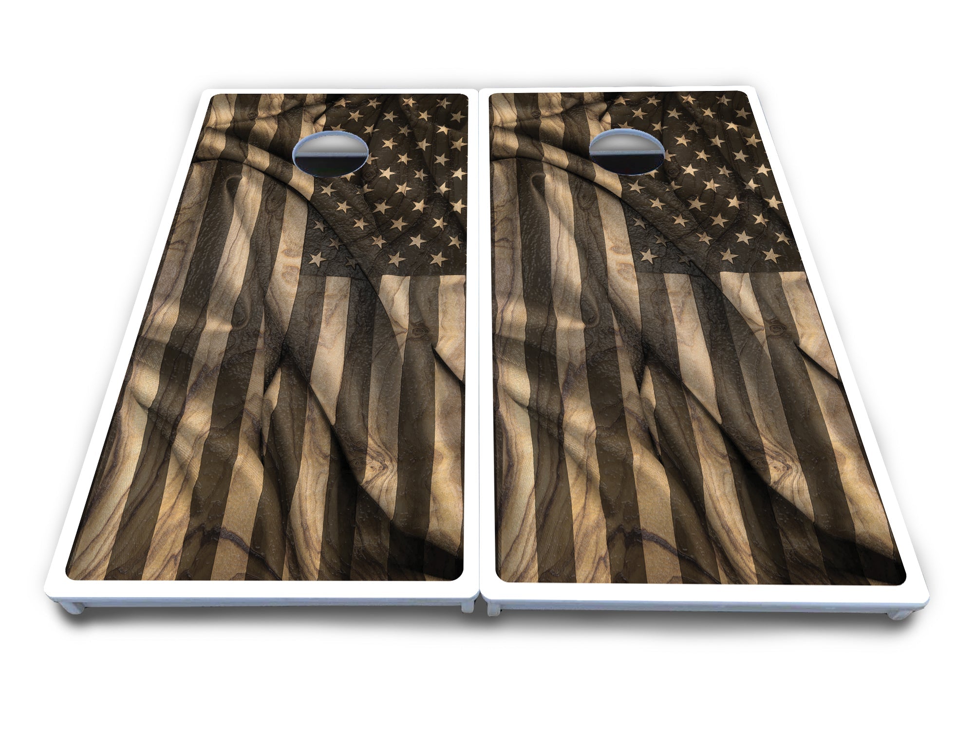 USA Wood Flag Cornhole Boards - All Weather Series