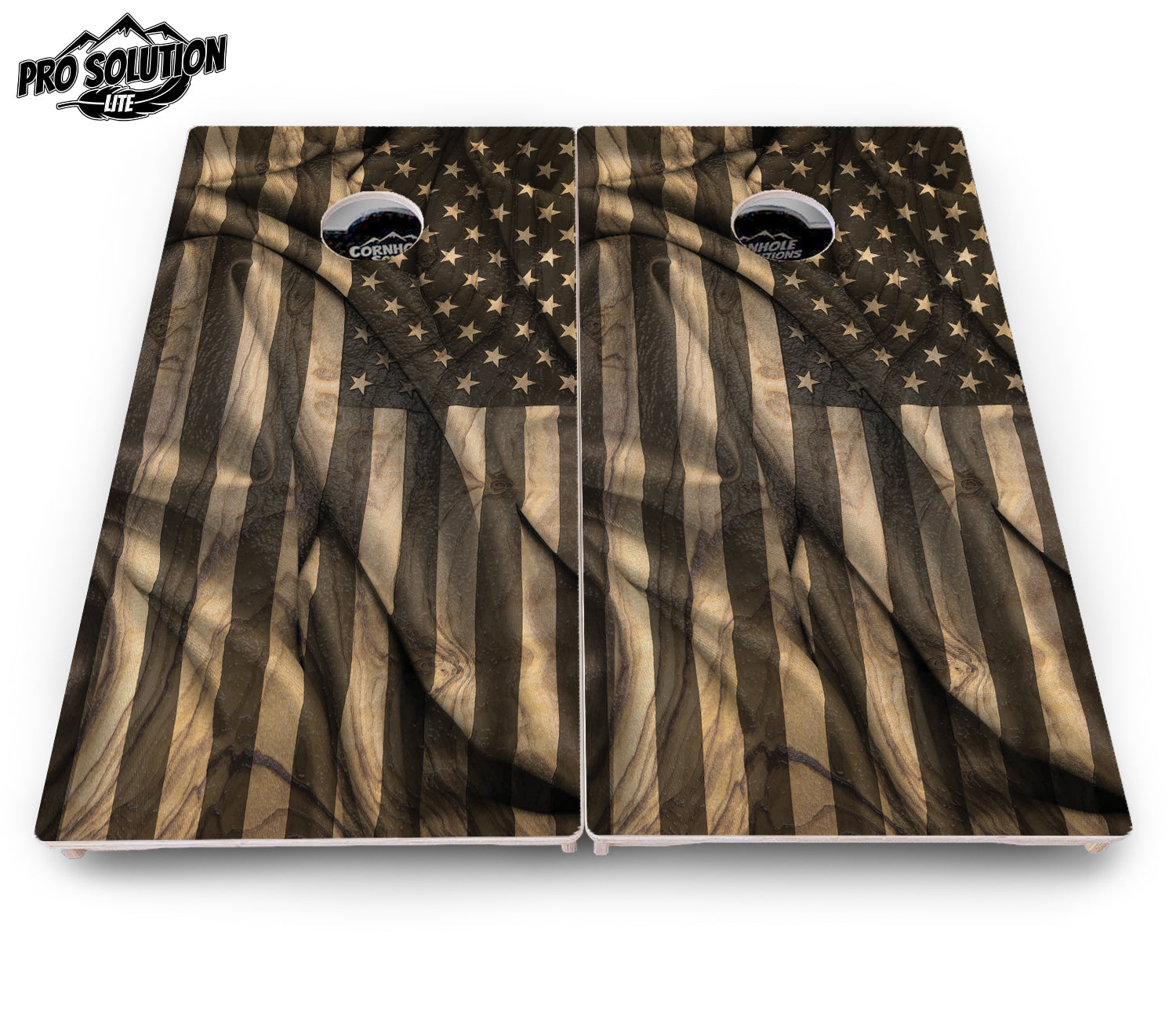 USA Wood Flag Cornhole Boards - Pro Solution Lite Series