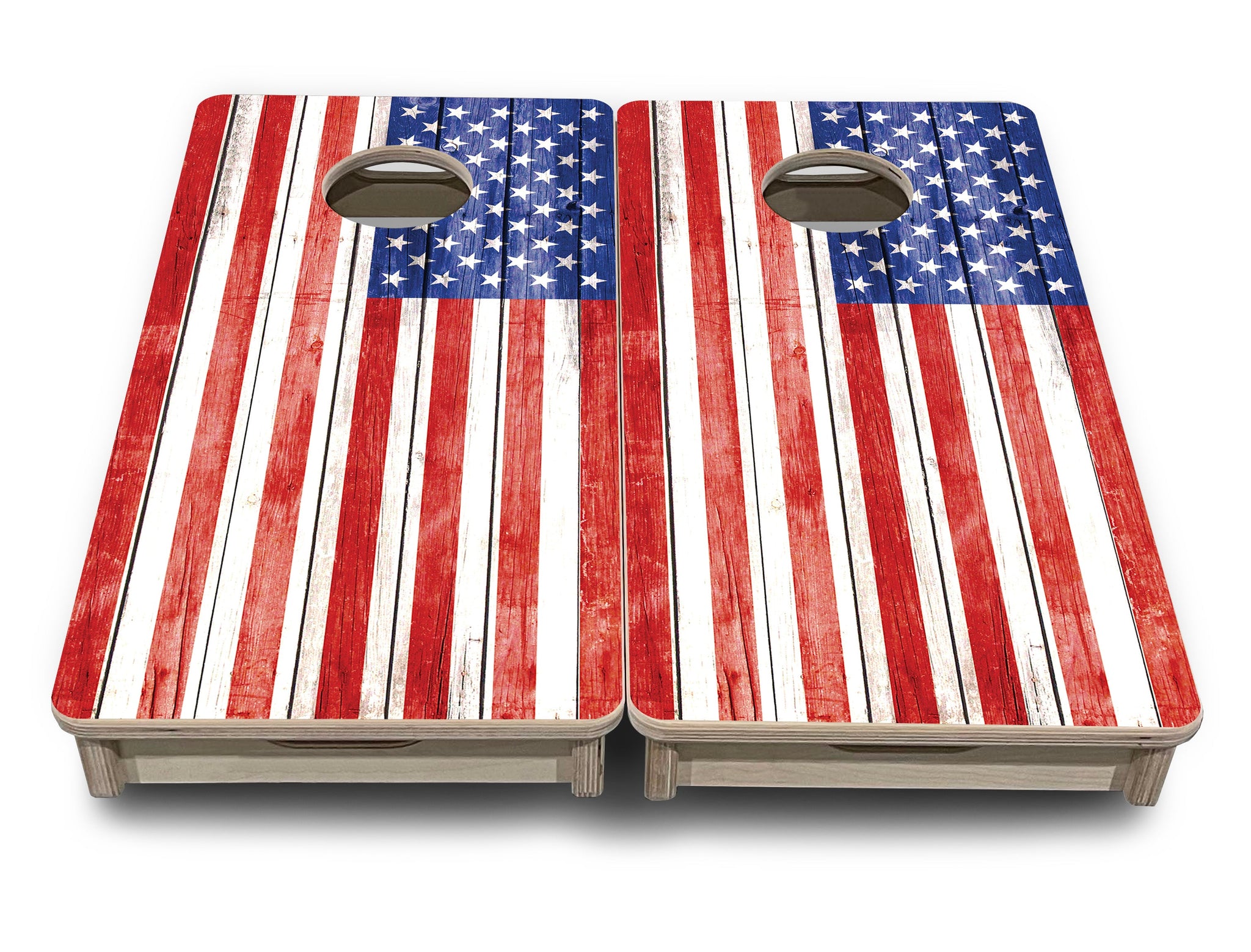Mini Cornhole Boards - Whitewash Flag