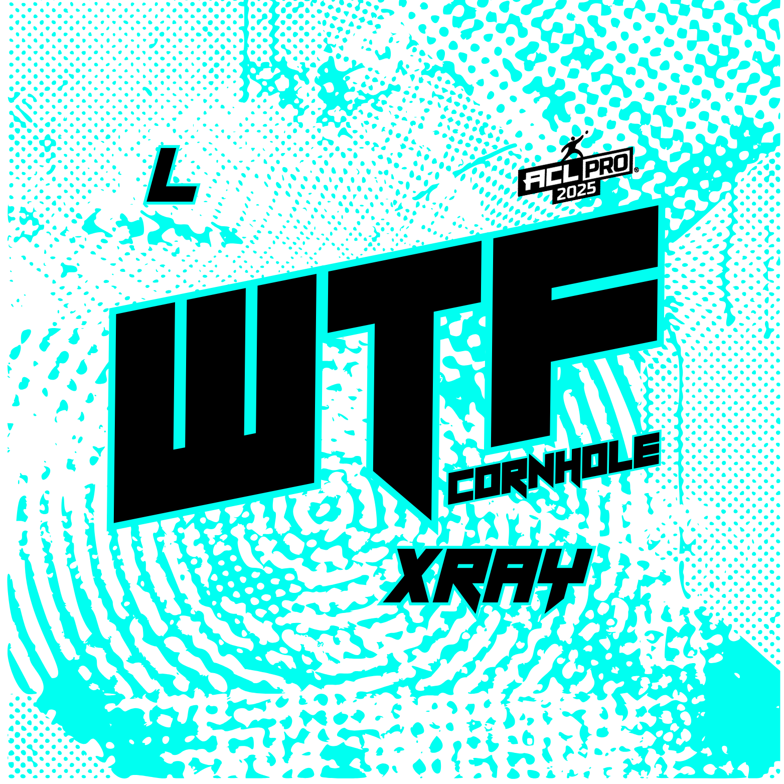 2026 WTF Cornhole X-RAY Aqua carpet - ACL Pro Stamped Cornhole Bags - Set of 4 bags