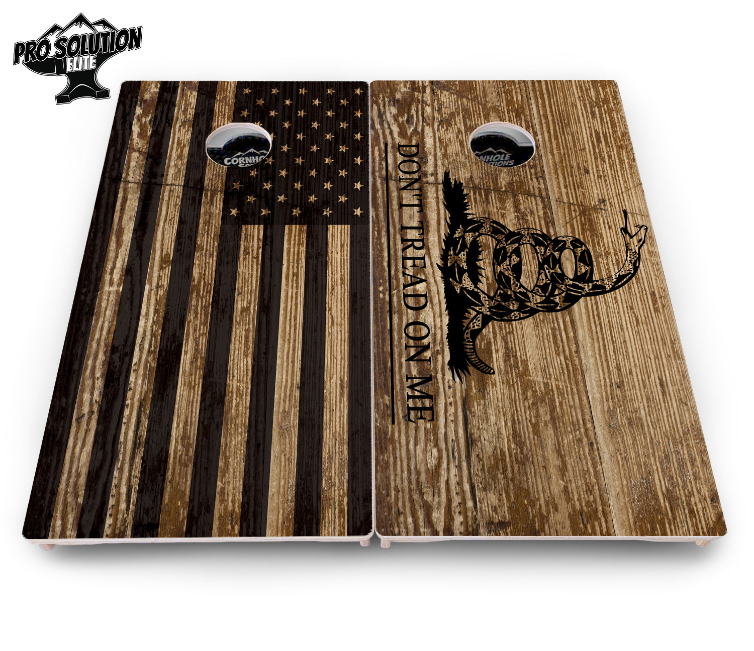 Wood DTOM & Wood Flag Cornhole Boards - Pro Solution Elite Series