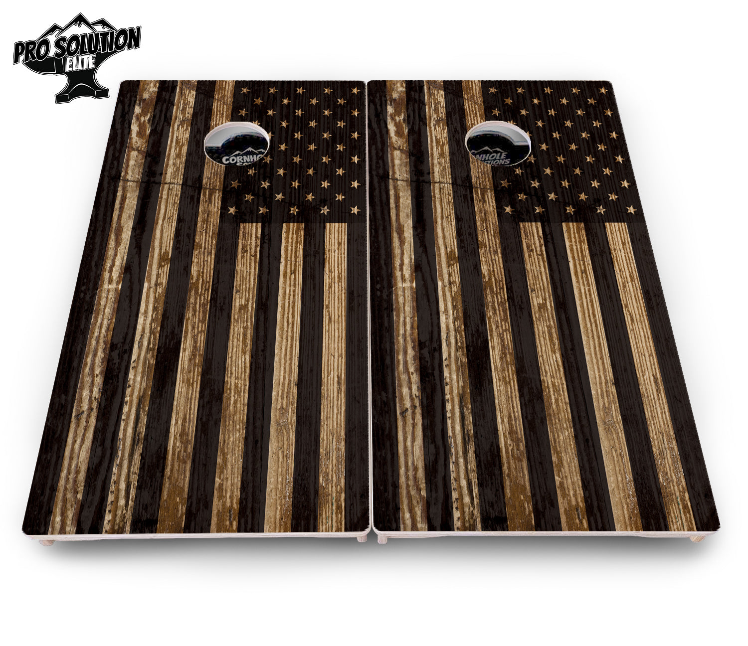 Wood DTOM & Wood Flag Cornhole Boards - Pro Solution Elite Series