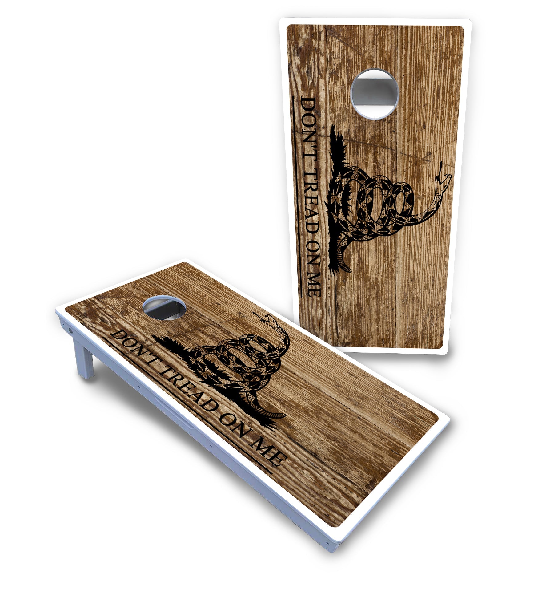 Wood DTOM & Flag Cornhole Boards - All Weather Series