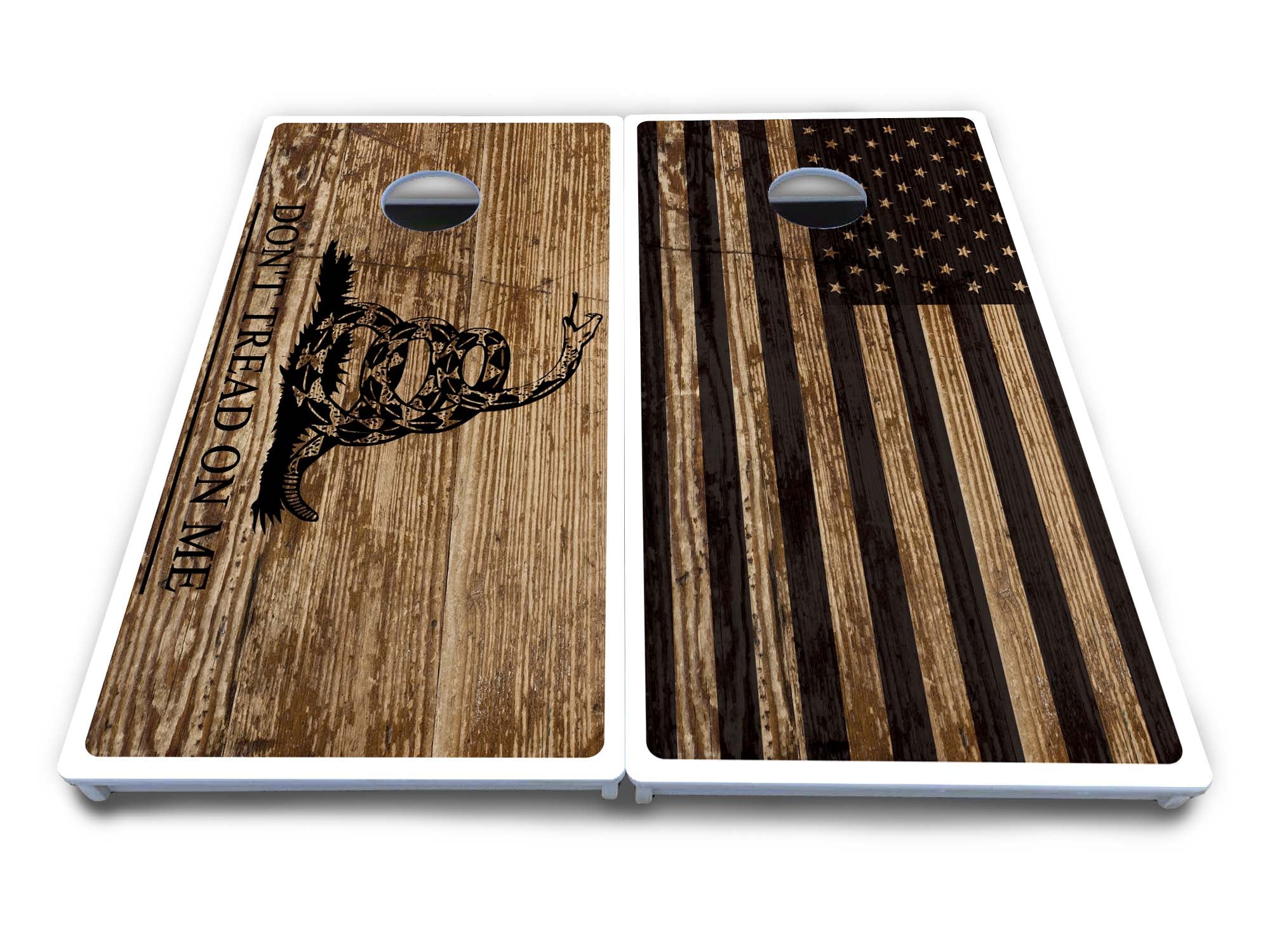 Wood DTOM & Flag Cornhole Boards - All Weather Series