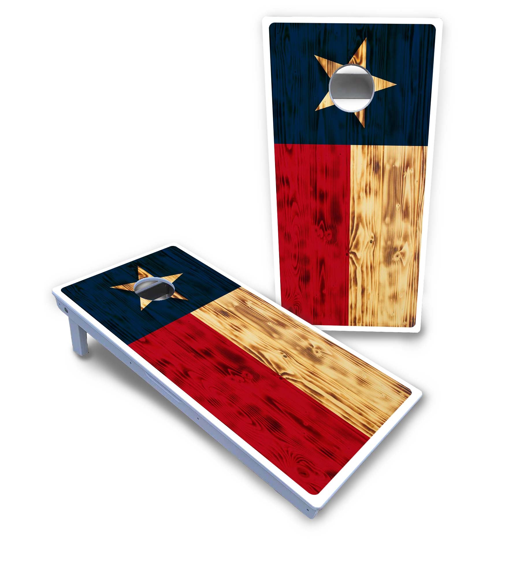 Texas Rustic Flag Cornhole Boards - All Weather Series