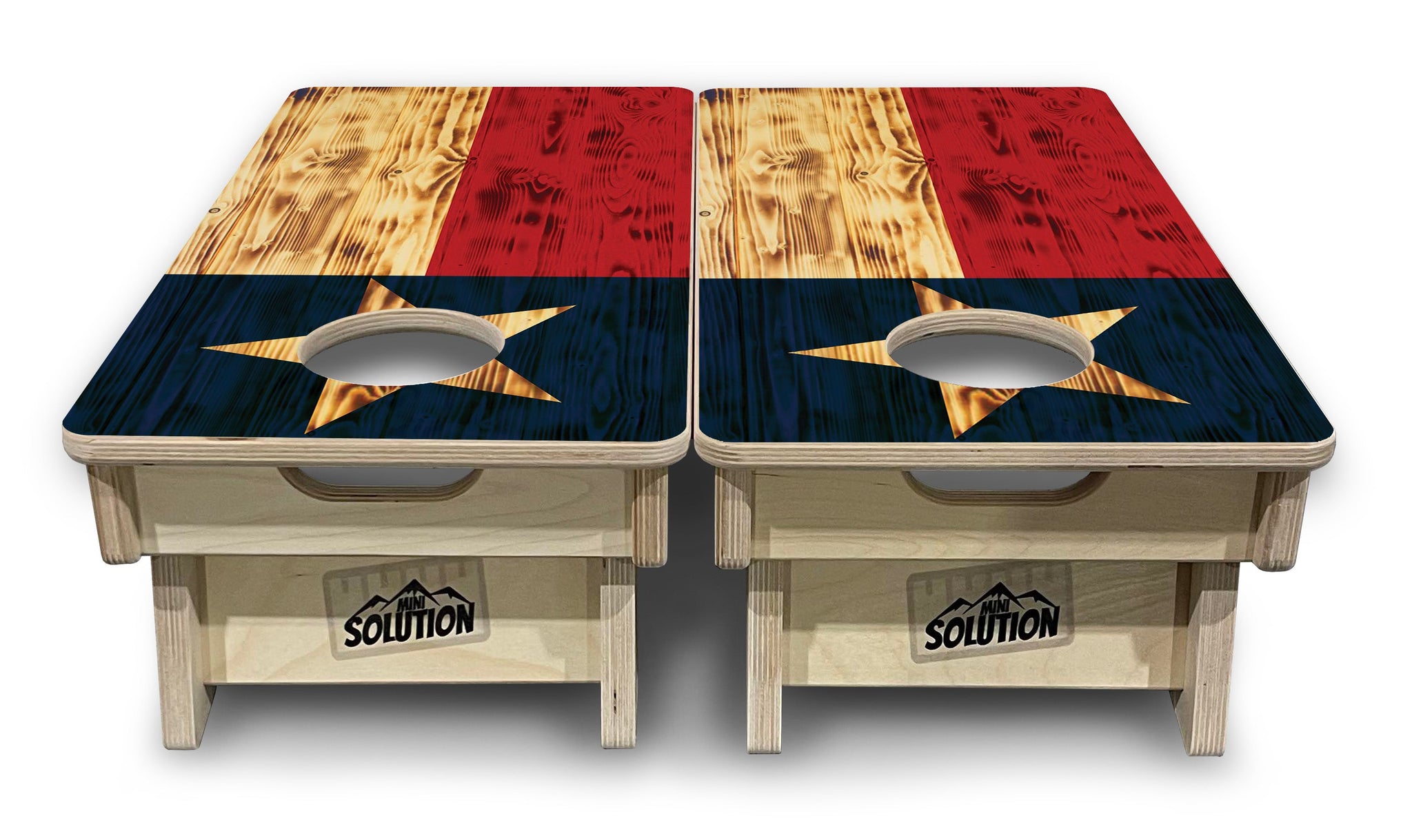 Mini Cornhole Boards - Burnt Texas Flag