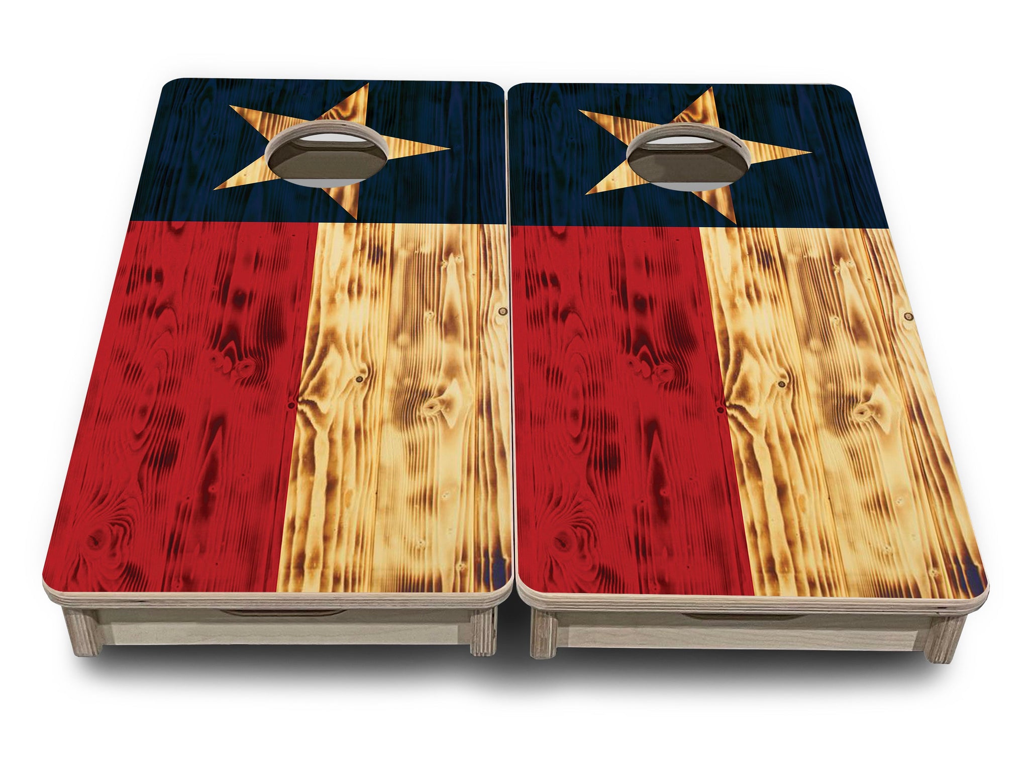 Mini Cornhole Boards - Burnt Texas Flag